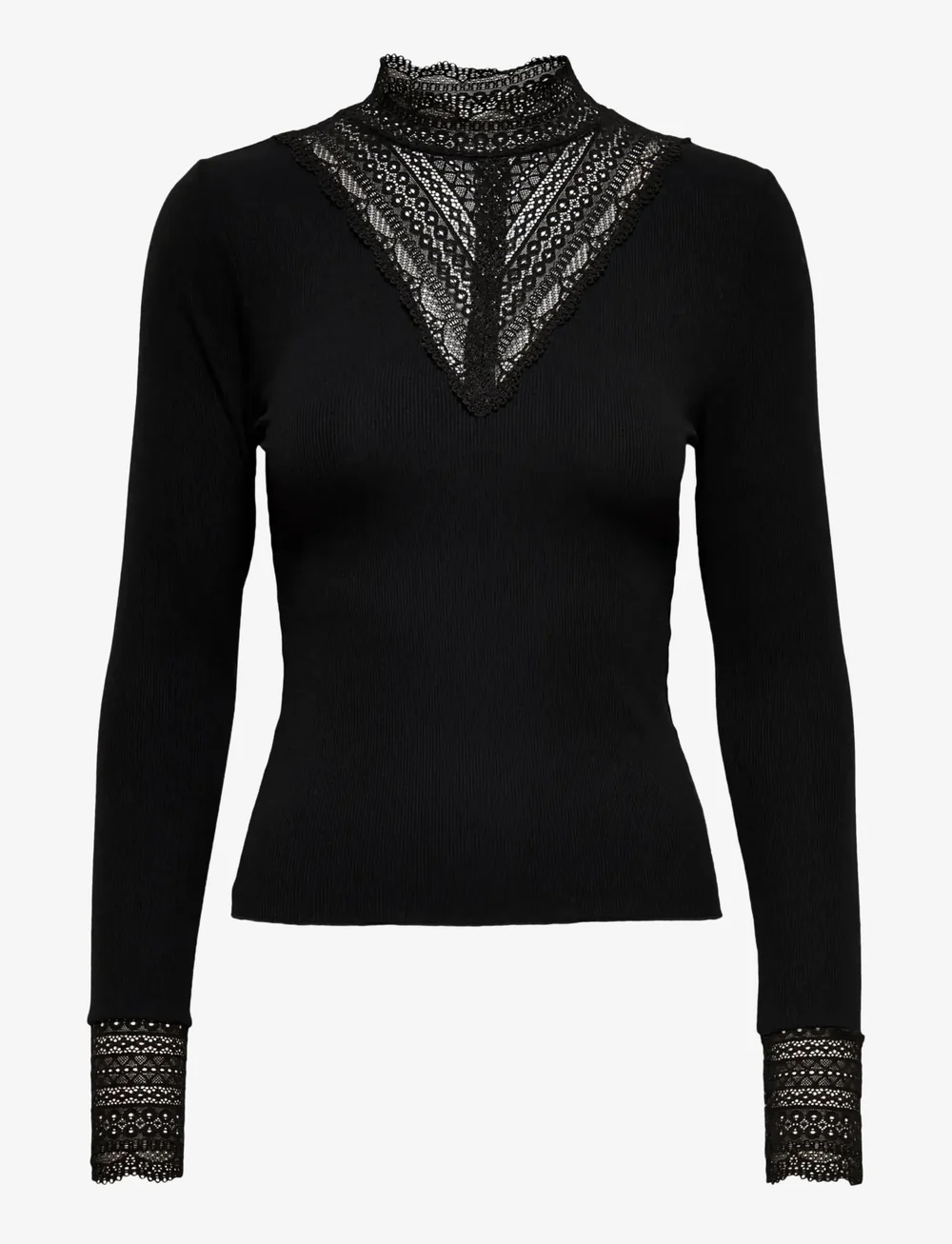 ONLY Onltilde L s High Neck Lace Top Jrs Noos Long sleeved tops Boozt