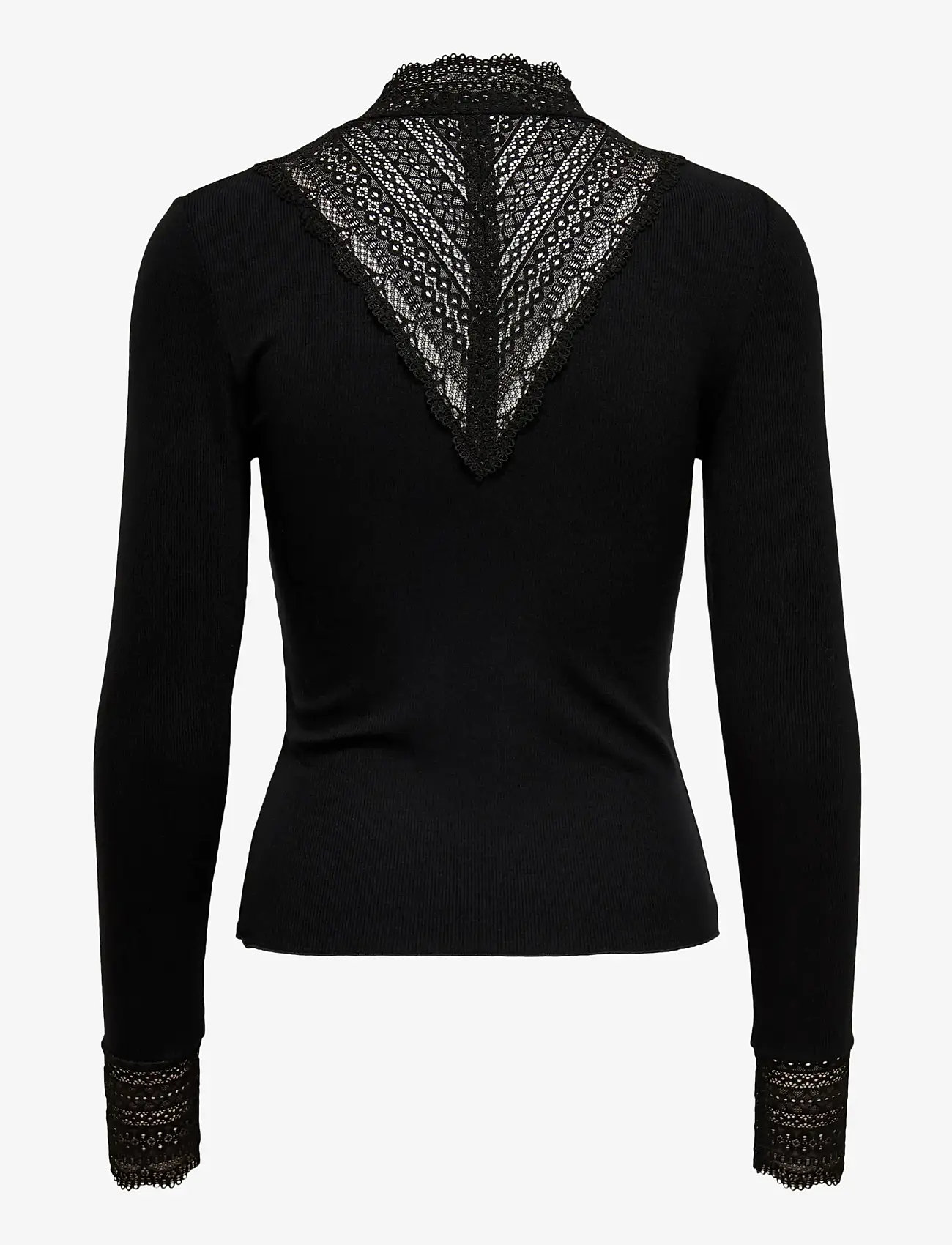 ONLY - ONLTILDE L/S HIGH NECK LACE TOP JRS NOOS - palaidinukės ilgomis rankovėmis - black - 2