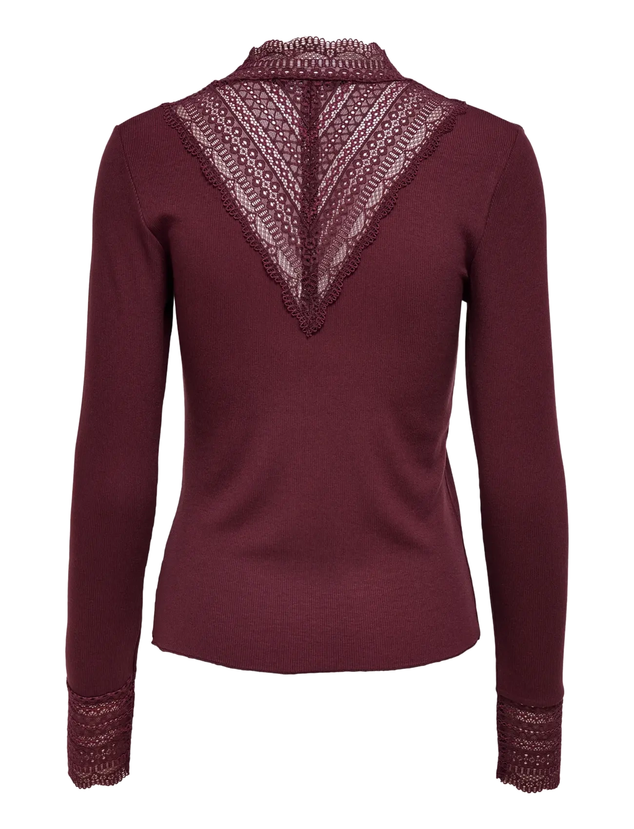 ONLY - ONLTILDE L/S HIGH NECK LACE TOP JRS NOOS - langærmede toppe - port royale - 2