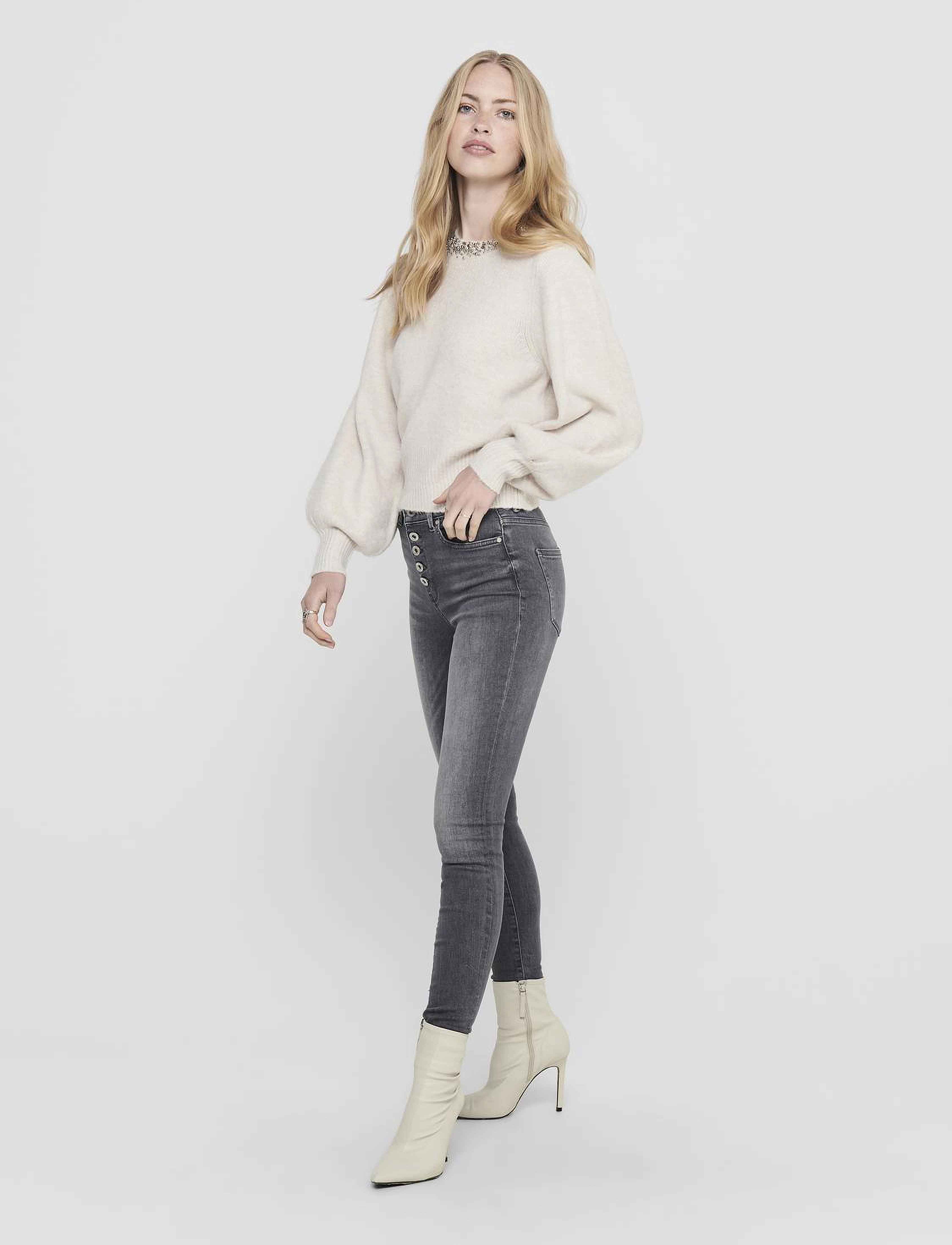 ONLY - ONLELSA L/S PULLOVER KNT NOOS - pumice stone - 5