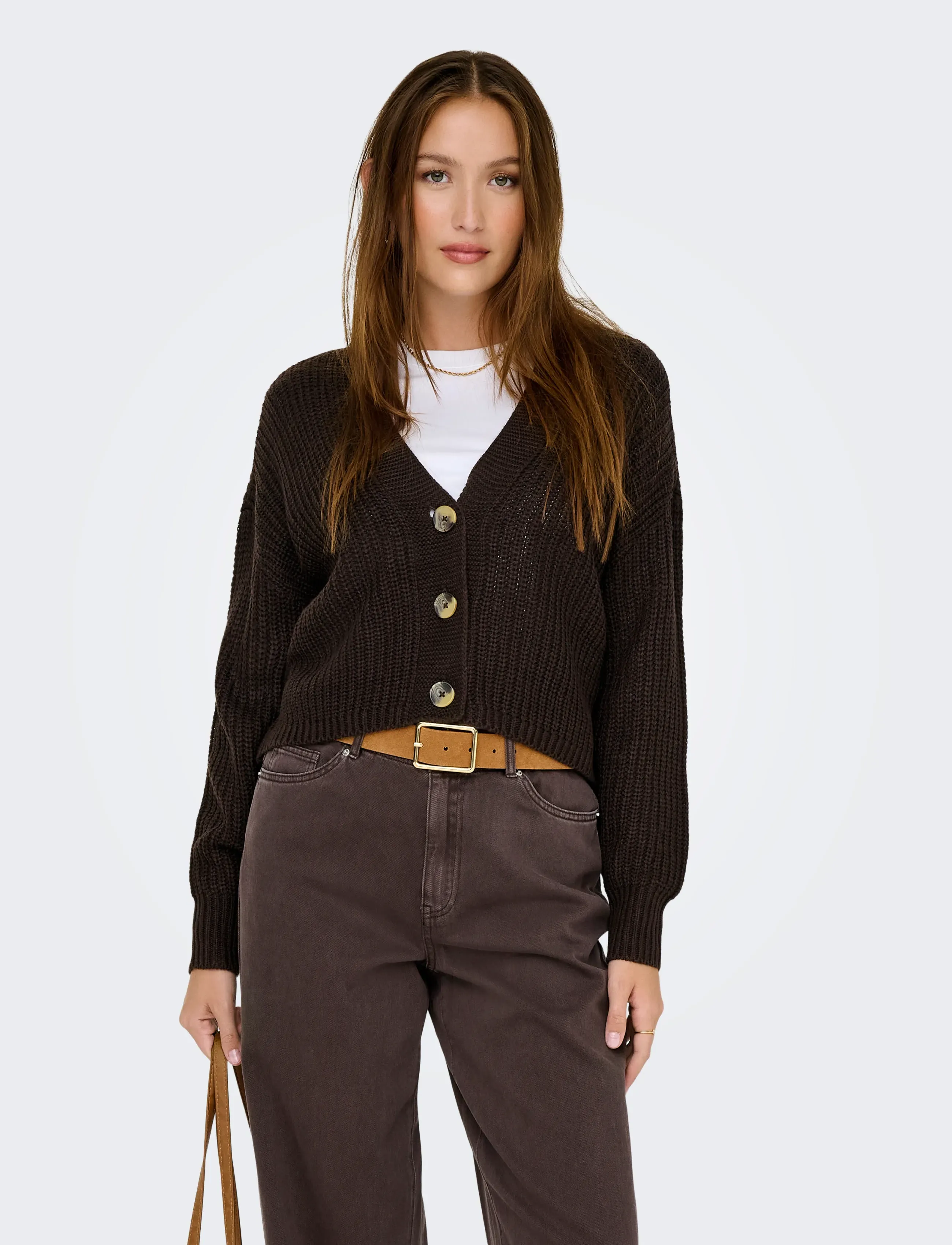 ONLY Onlcarol Nice L/S Cardigan Knt, XS, Knitwear, Braun - Cardigans, Frauen