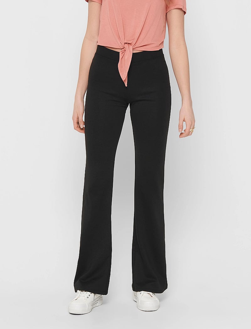 ONLY - ONLFEVER STRETCH FLAIRED PANTS JRS NOOS - schlaghose - black - 0