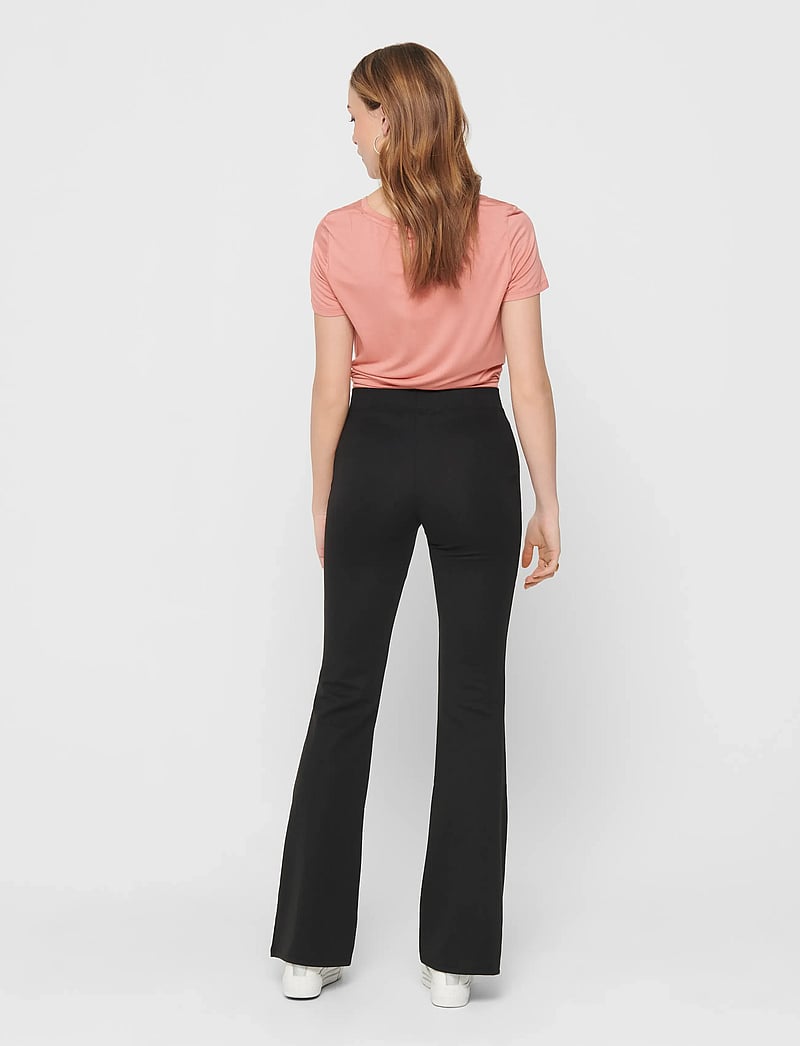 ONLY - ONLFEVER STRETCH FLAIRED PANTS JRS NOOS - utsvängda byxor - black - 3