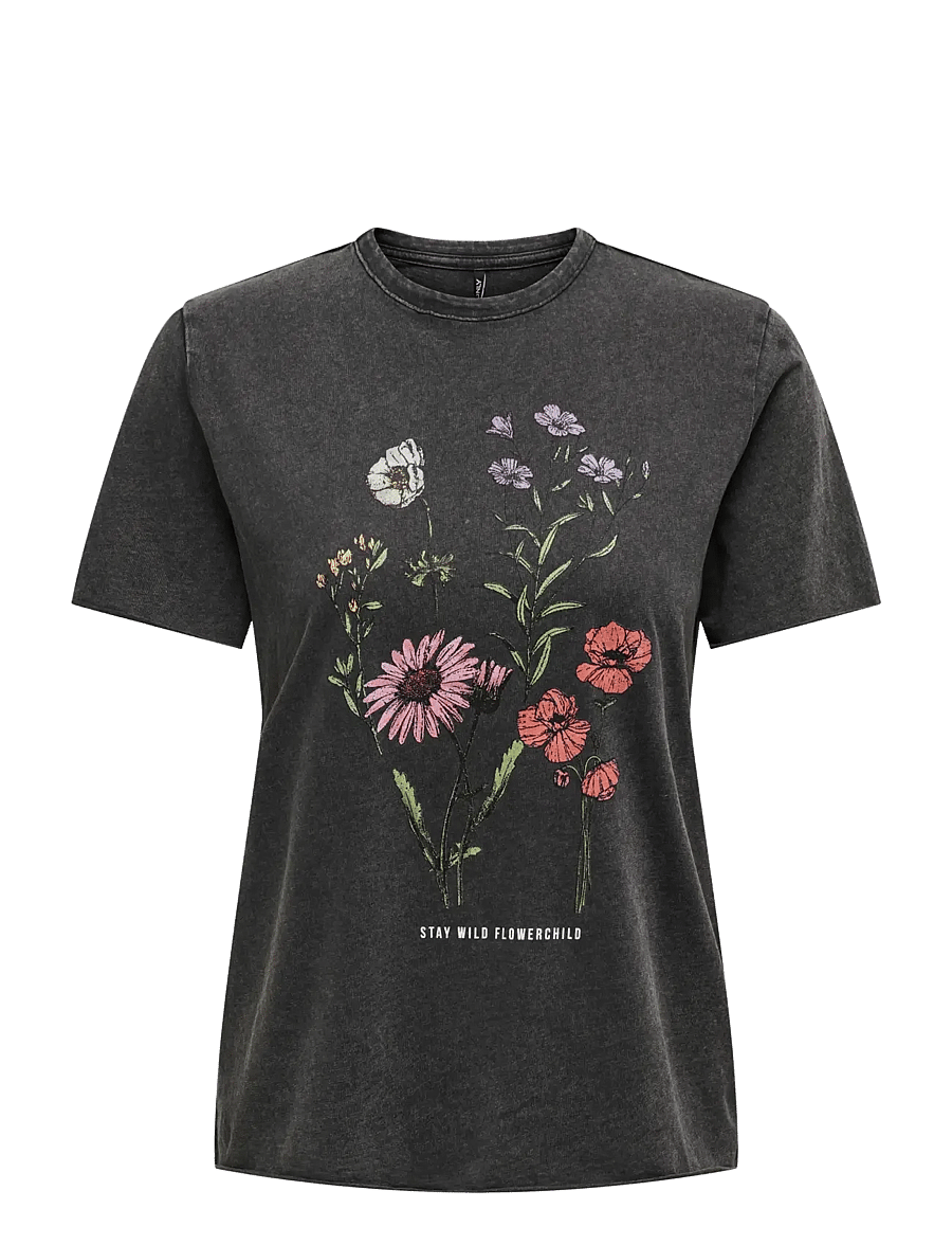ONLY - ONLLUCY LIFE REG S/S TOP JRS NOOS - t-särgid - black - 1