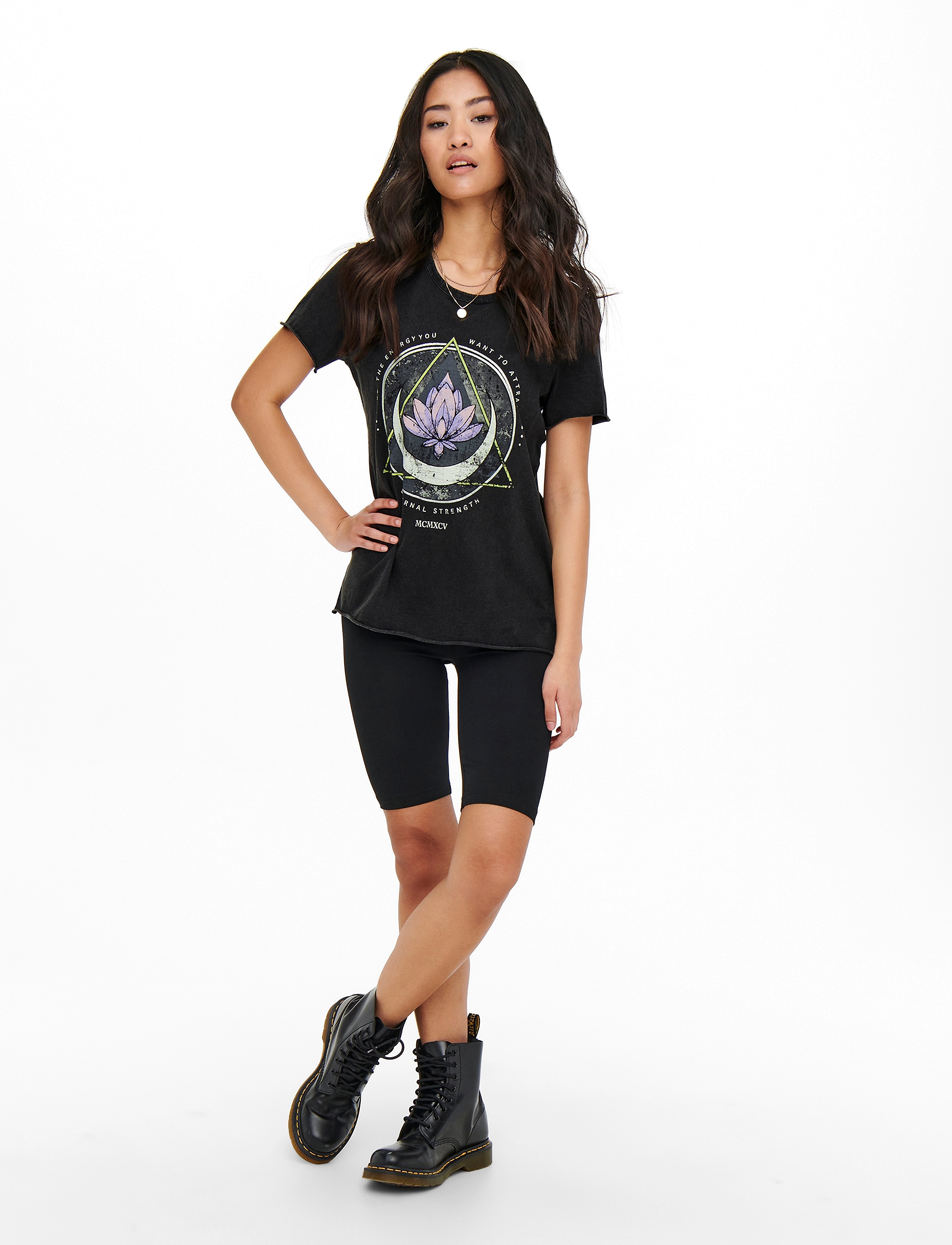 ONLY - ONLLUCY LIFE REG S/S TOP JRS NOOS - stuttermarbolir - black - 4