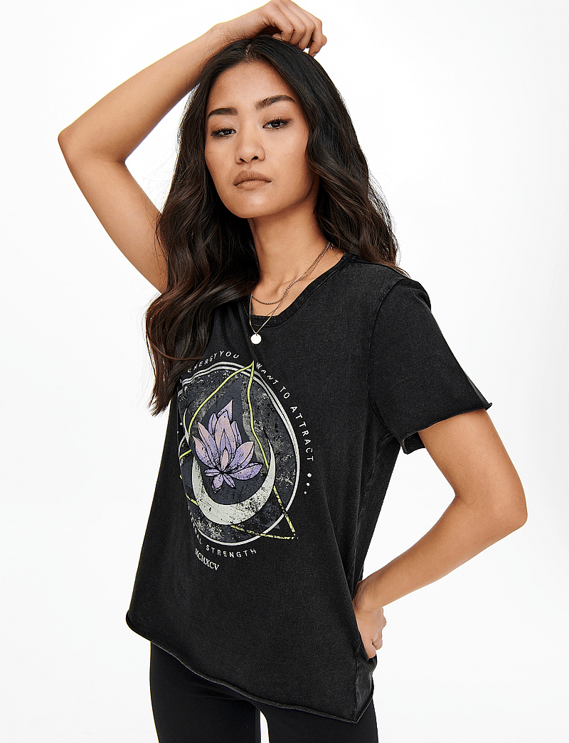 ONLY - ONLLUCY LIFE REG S/S TOP JRS NOOS - t-shirts - black - 5