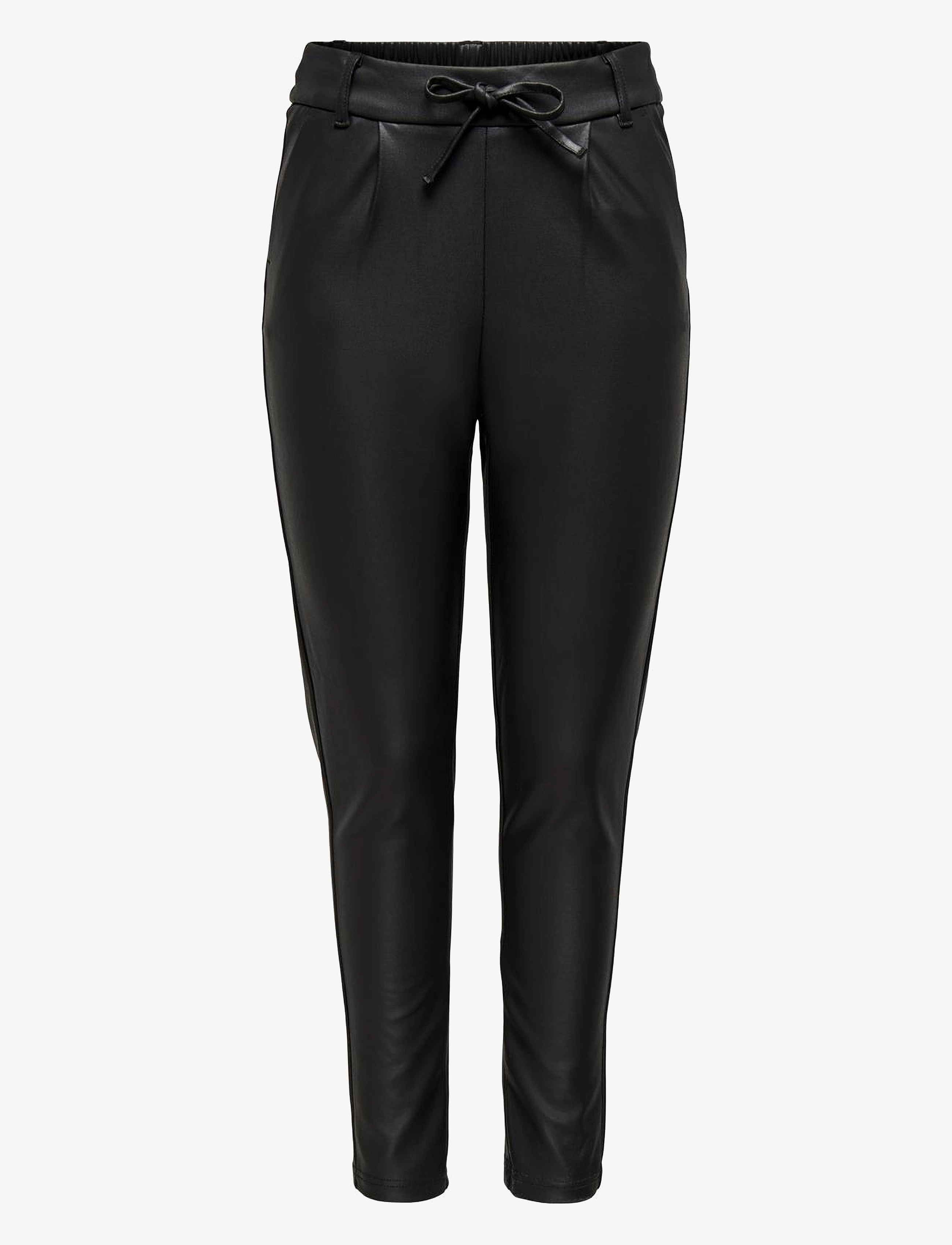 ONLY ONLPOPTRASH EASY COATED PANT PNT NOOS - Kleidung - BLACK / black
