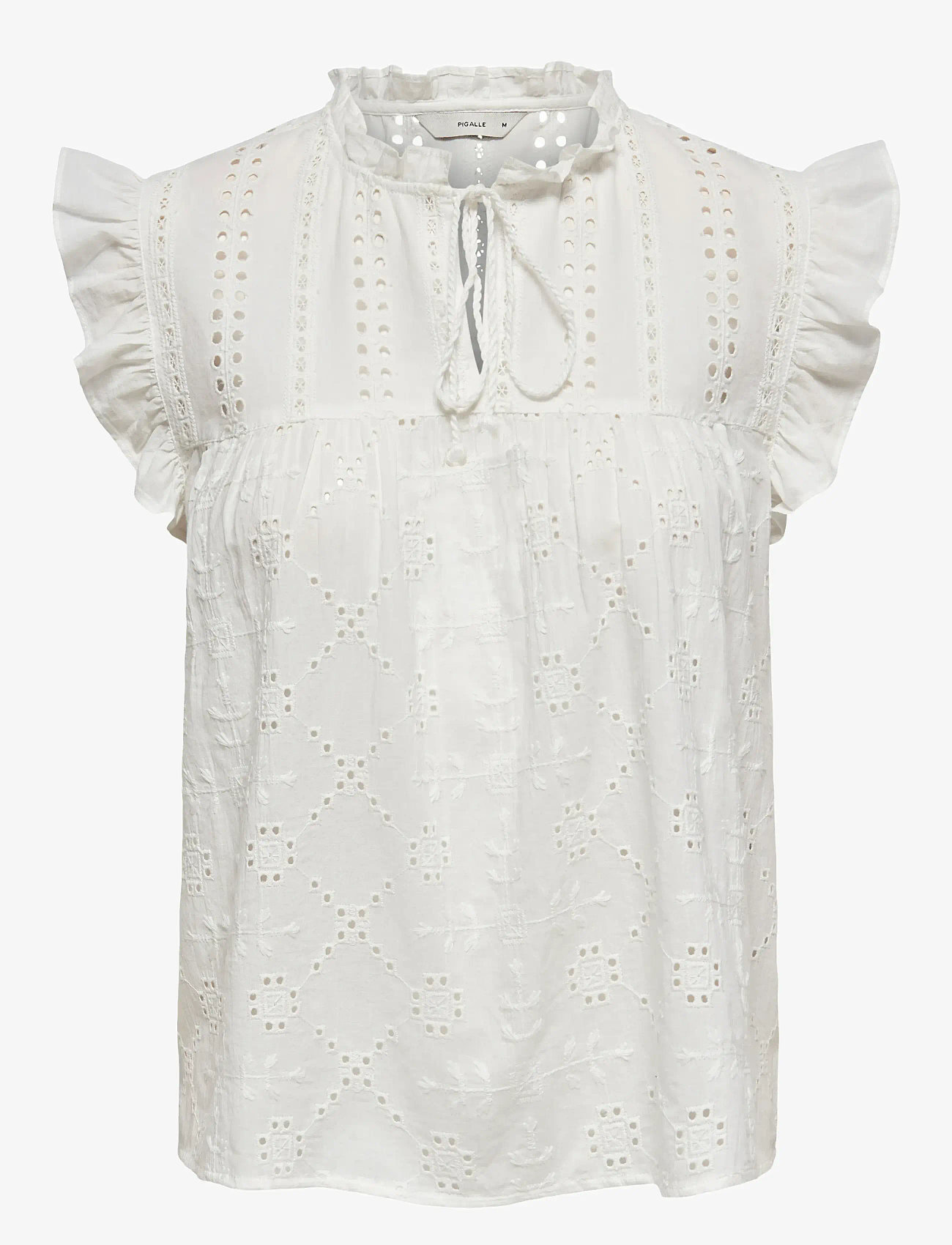 ONLY - ONLREVA LIFE S/L EMB TOP WVN NOOS - ermalausir toppar - cloud dancer - 1