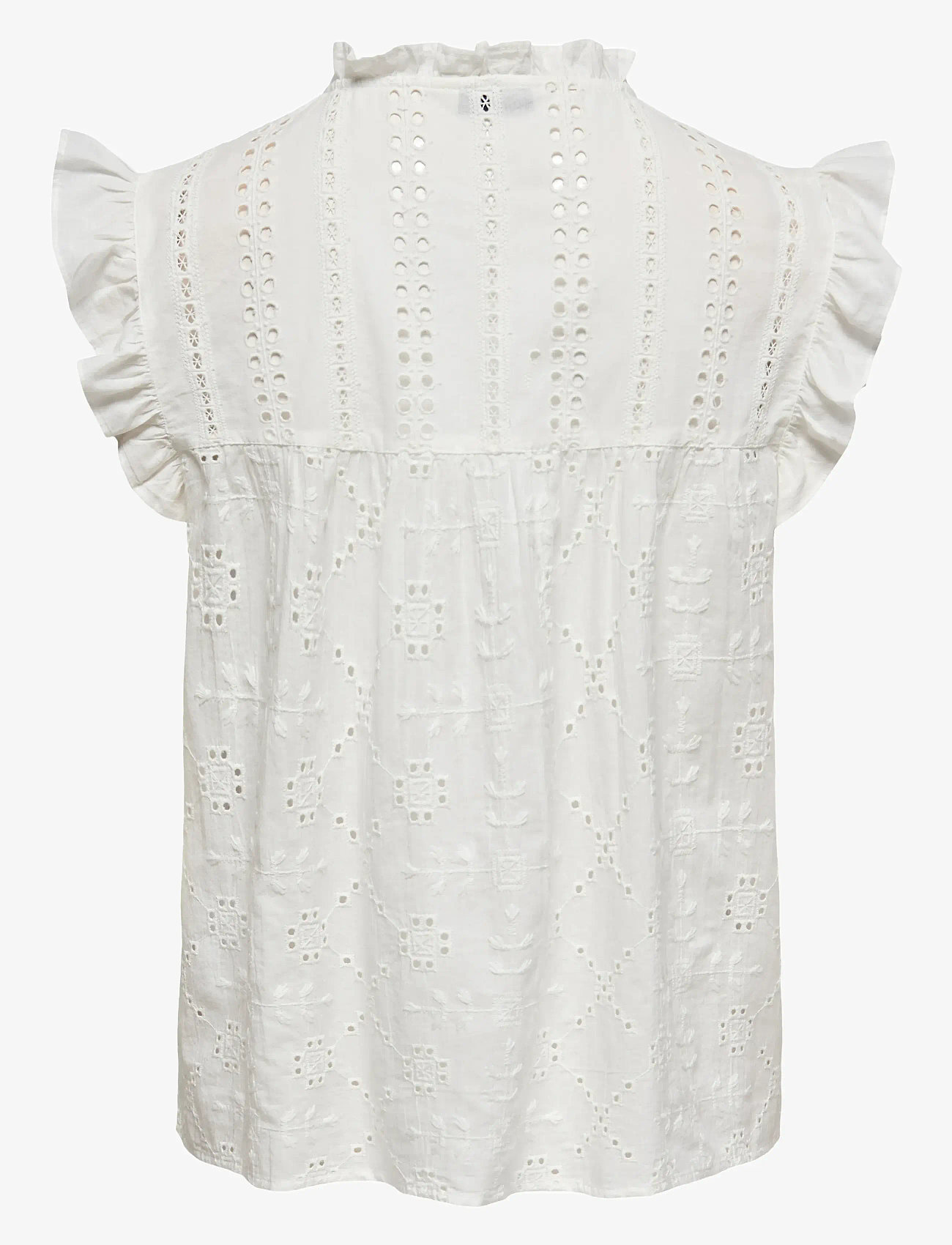 ONLY - ONLREVA LIFE S/L EMB TOP WVN NOOS - ermalausir toppar - cloud dancer - 2