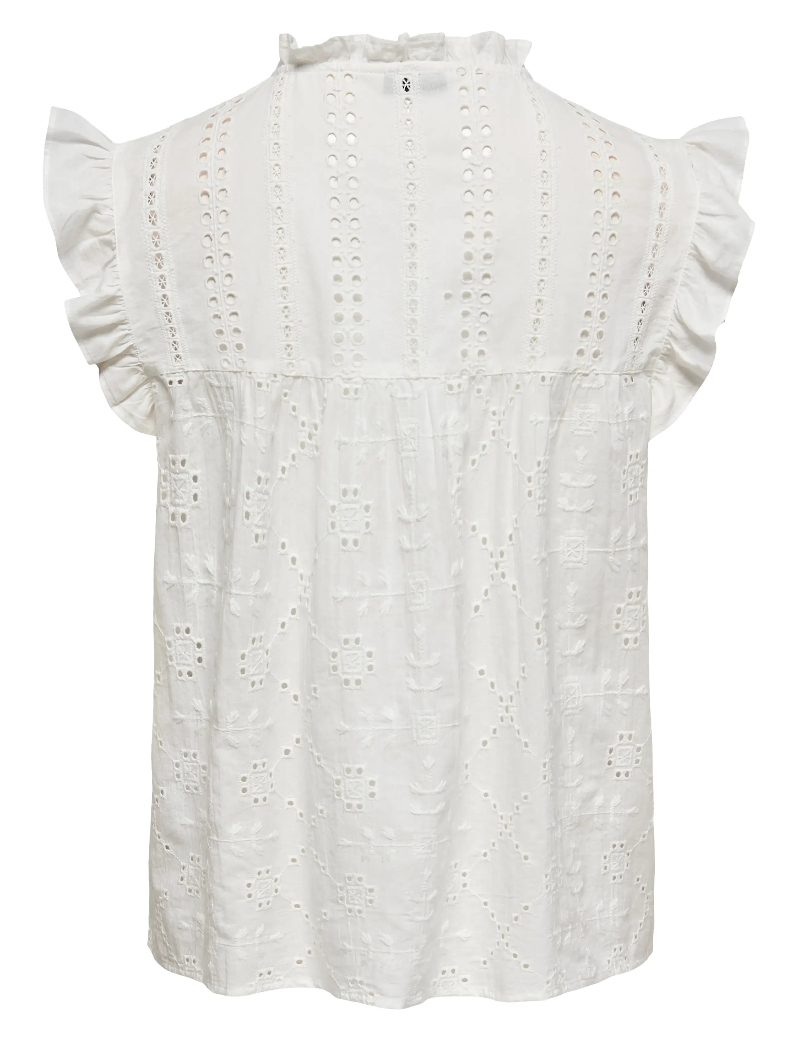 ONLY - ONLREVA LIFE S/L EMB TOP WVN NOOS - ermalausir toppar - cloud dancer - 2