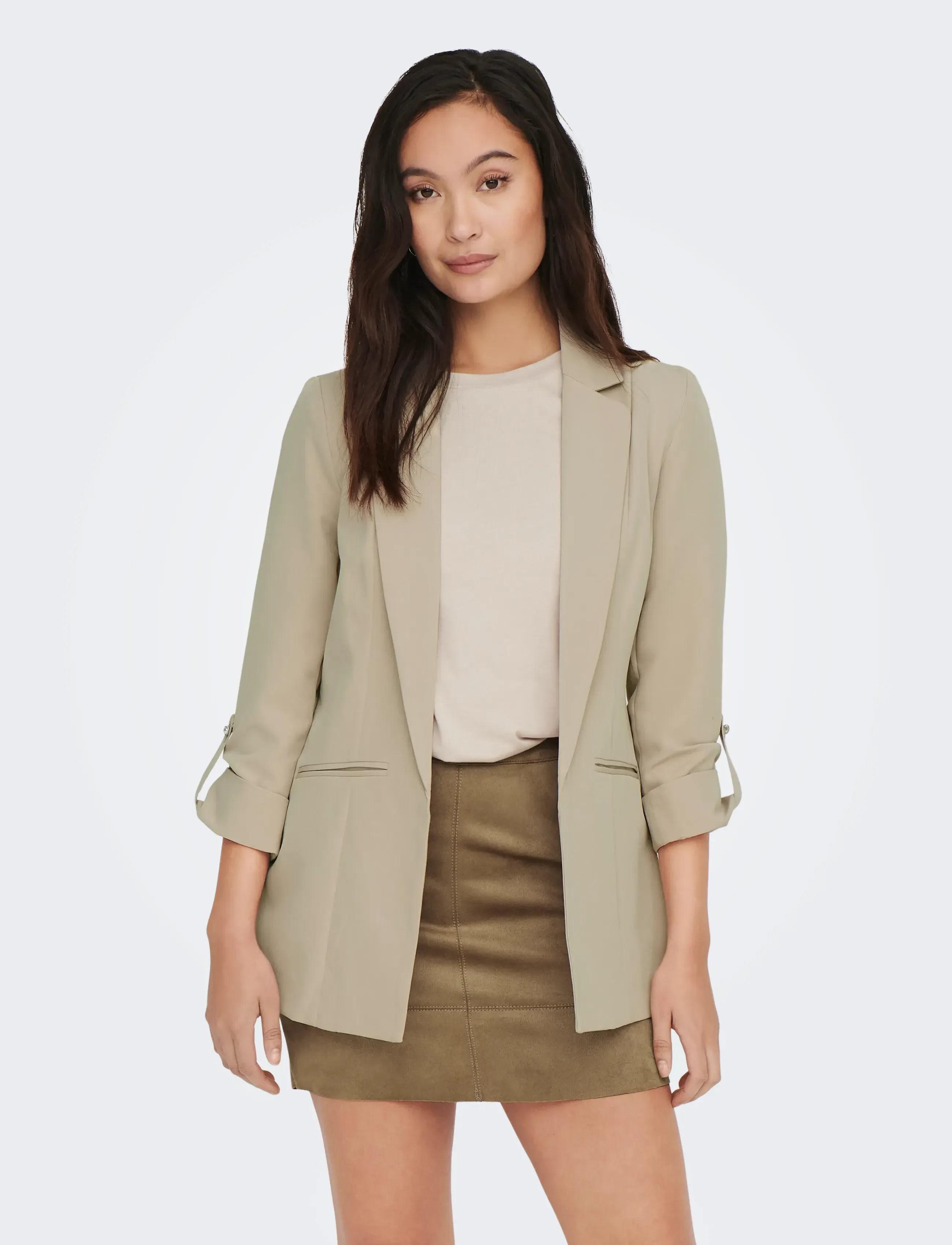 ONLY - ONLKAYLE-ORLEEN 3/4 BLAZER TLR NOOS - Ühes joones nööpidega bleiserid - oxford tan - 0