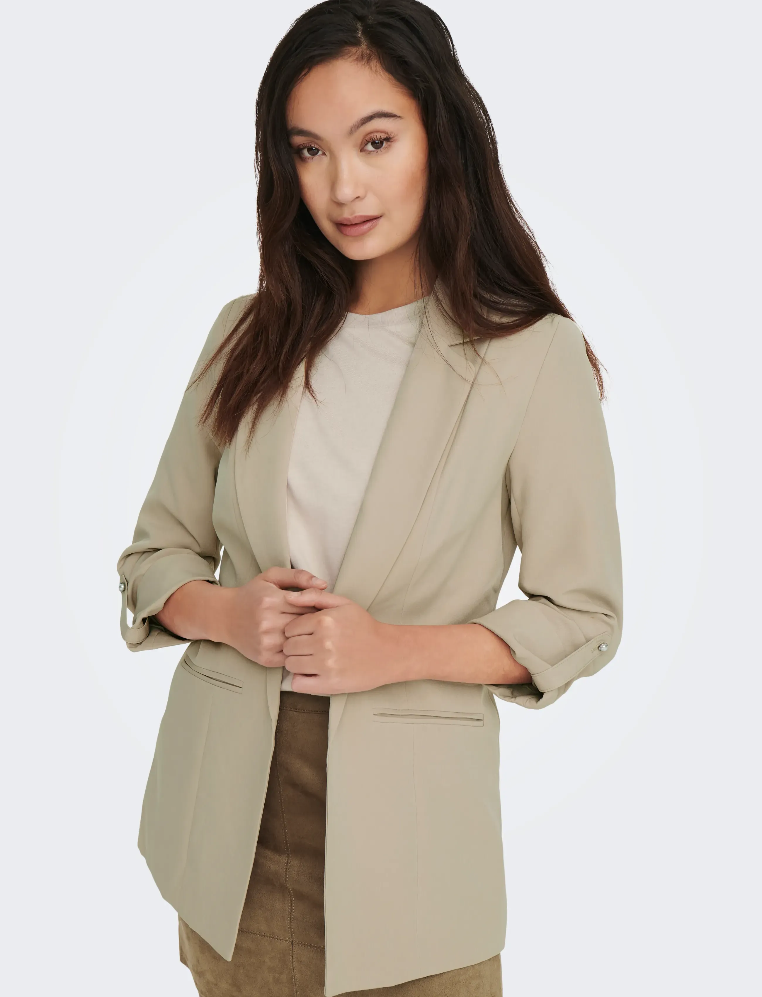ONLY - ONLKAYLE-ORLEEN 3/4 BLAZER TLR NOOS - Ühes joones nööpidega bleiserid - oxford tan - 5