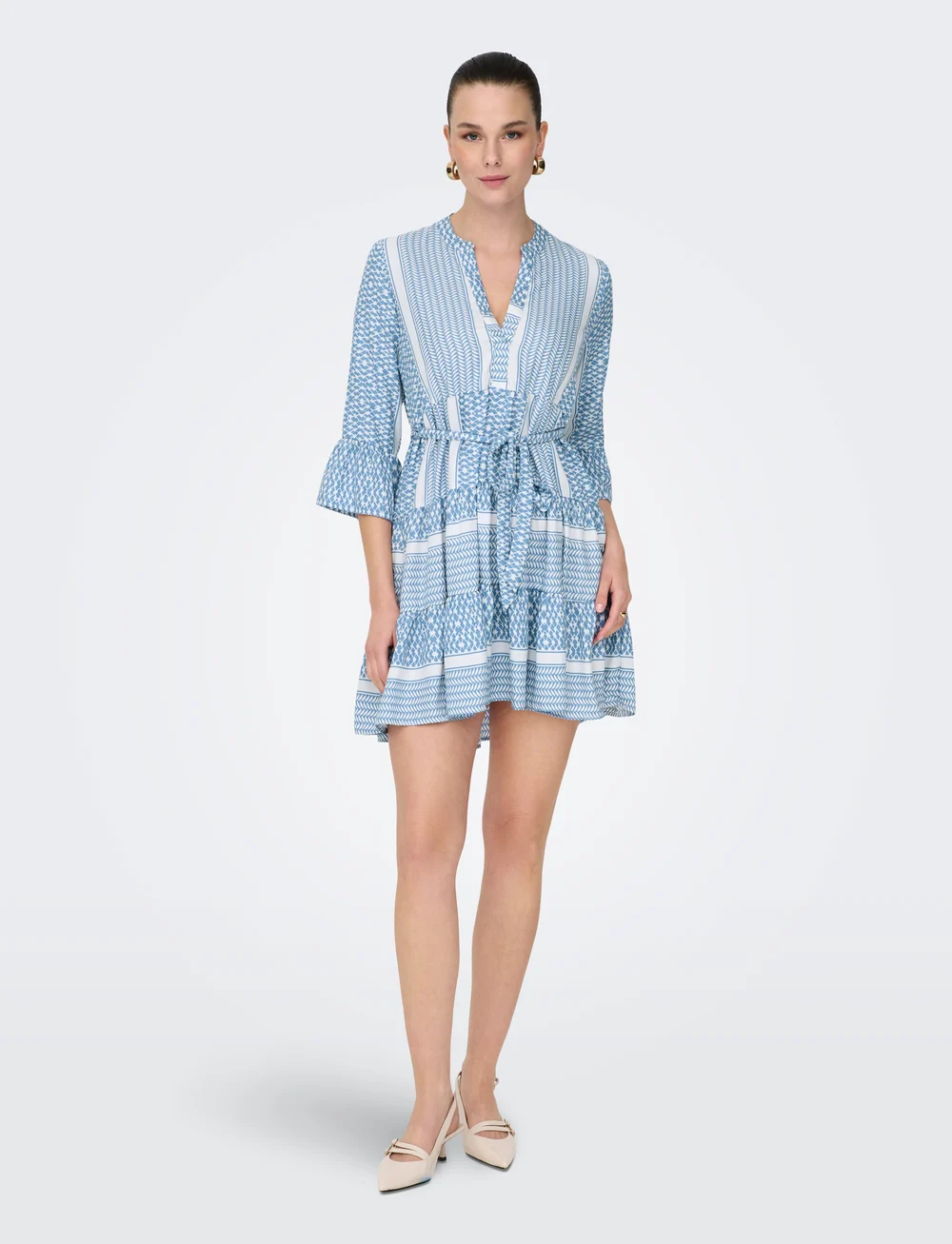 ONLY - ONLATHENA LIFE 3/4 SHORT DRESS WVN NOOS - sommarklänningar - coronet blue - 0