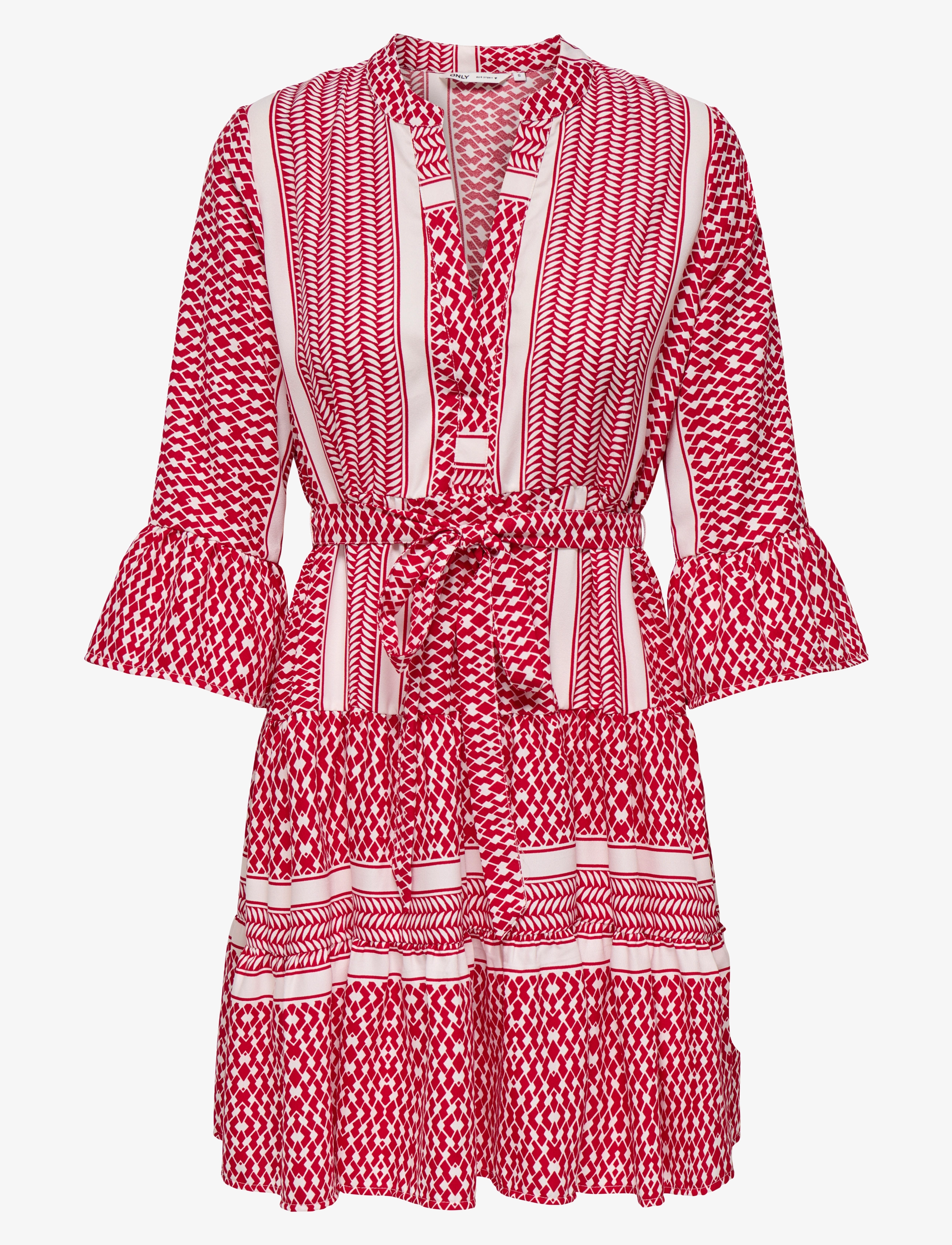 ONLY Onlathena Life 3/4 Kurz Kleid Wvn Noos Rot - S - Damen