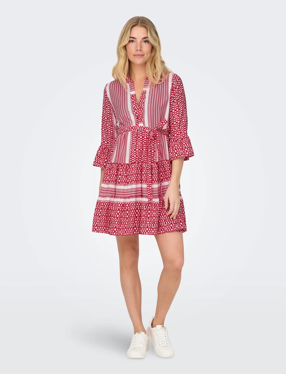 ONLY - ONLATHENA LIFE 3/4 SHORT DRESS WVN NOOS - sommerkjoler - salsa - 0