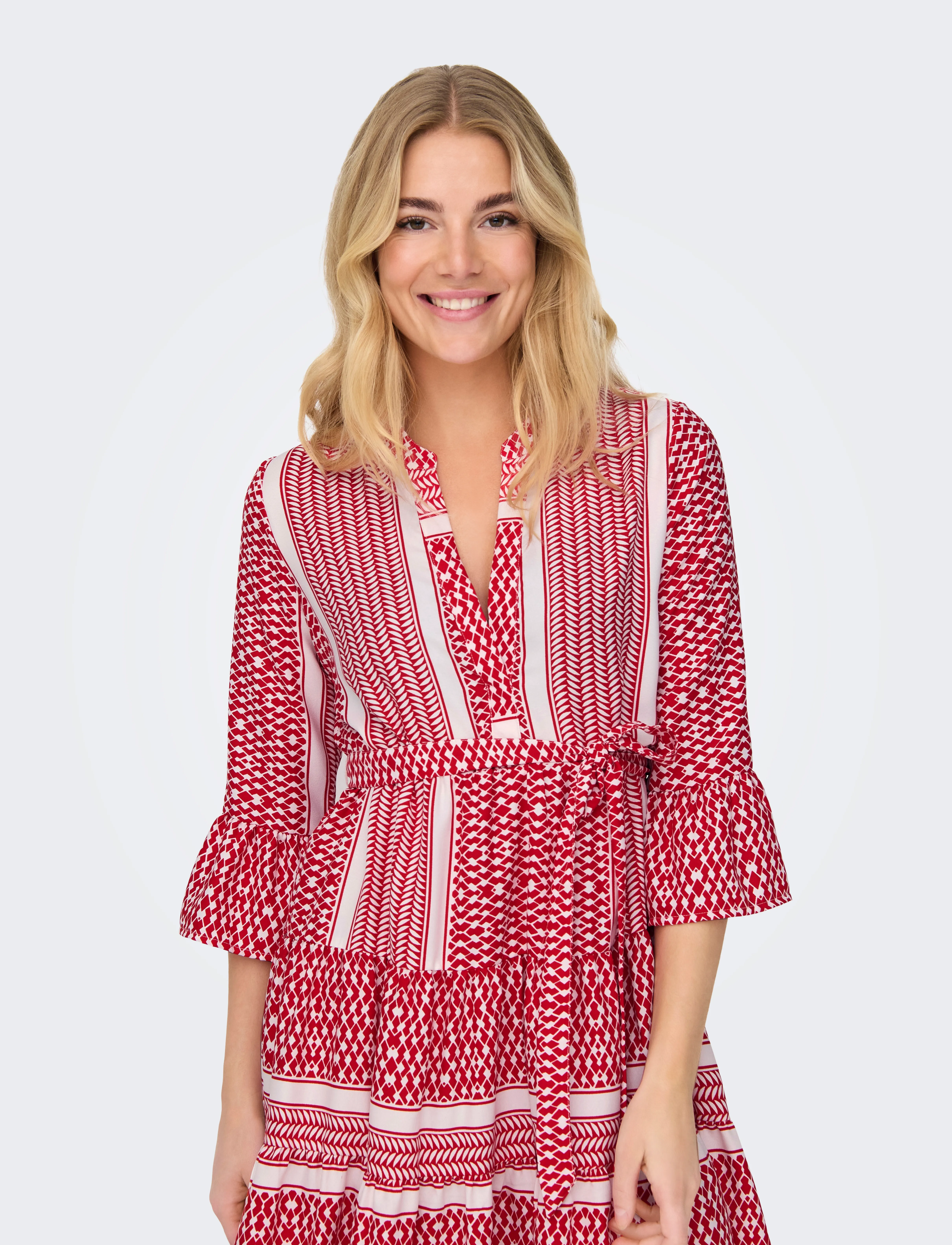 ONLY - ONLATHENA LIFE 3/4 SHORT DRESS WVN NOOS - vasarinės suknelės - salsa - 4