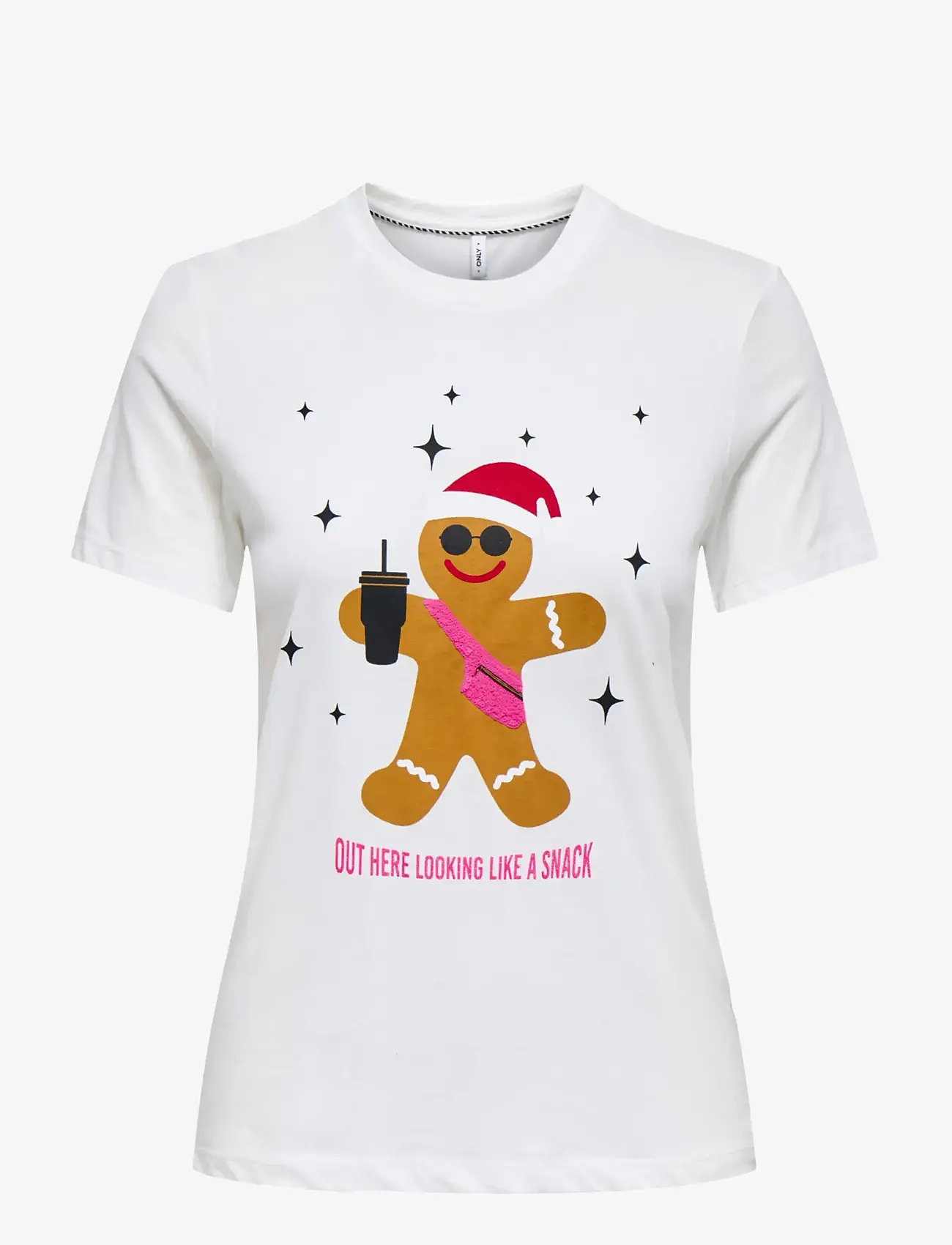 ONLY - ONLXMAS LIFE YRSA CHRISTMAS S/S TOP JRS - cloud dancer - 0