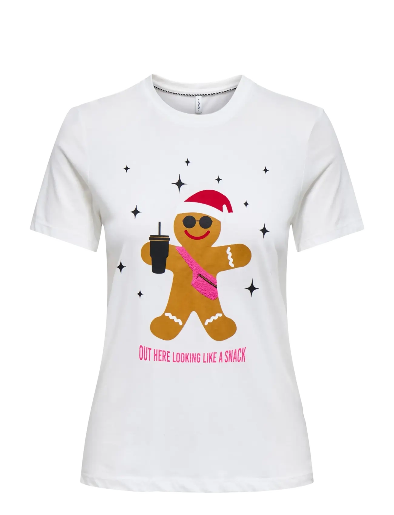 ONLY - ONLXMAS LIFE YRSA CHRISTMAS S/S TOP JRS - cloud dancer - 0