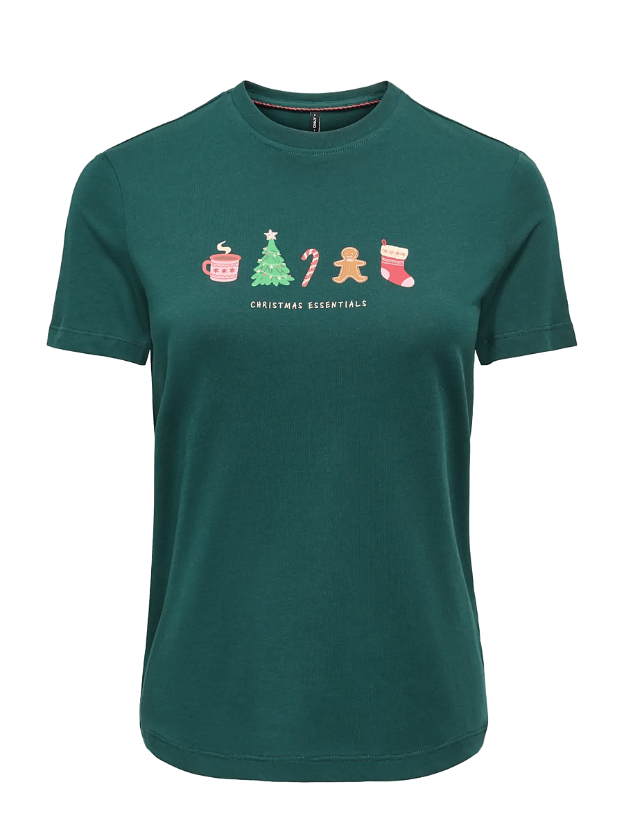 ONLY - ONLXMAS YRSA CHRISTMAS S/S TOP JRS - t-shirts - ponderosa pine - 0