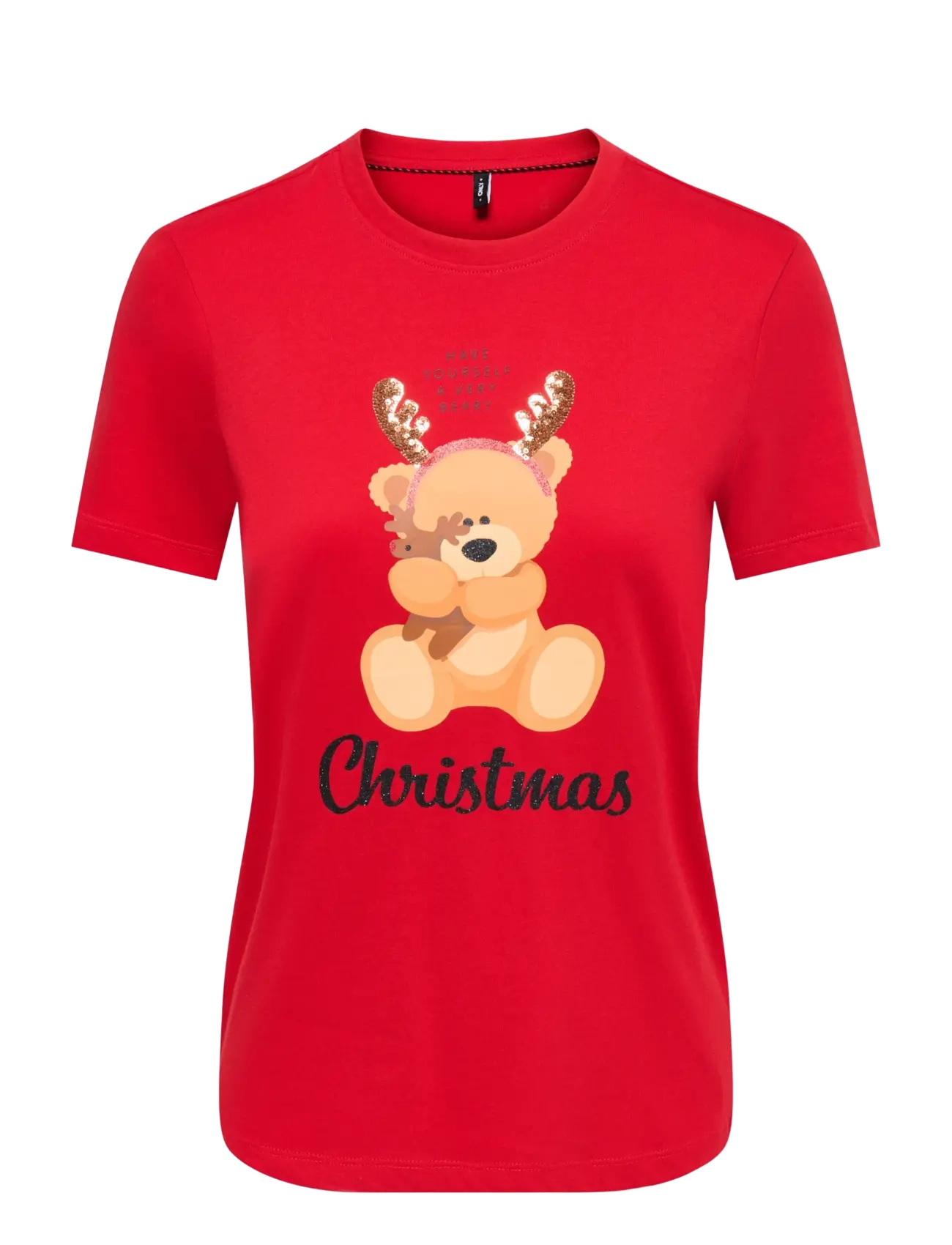 ONLY ONLXMAS YRSA CHRISTMAS S/S TOP JRS - ONLY - URBAN RED / red