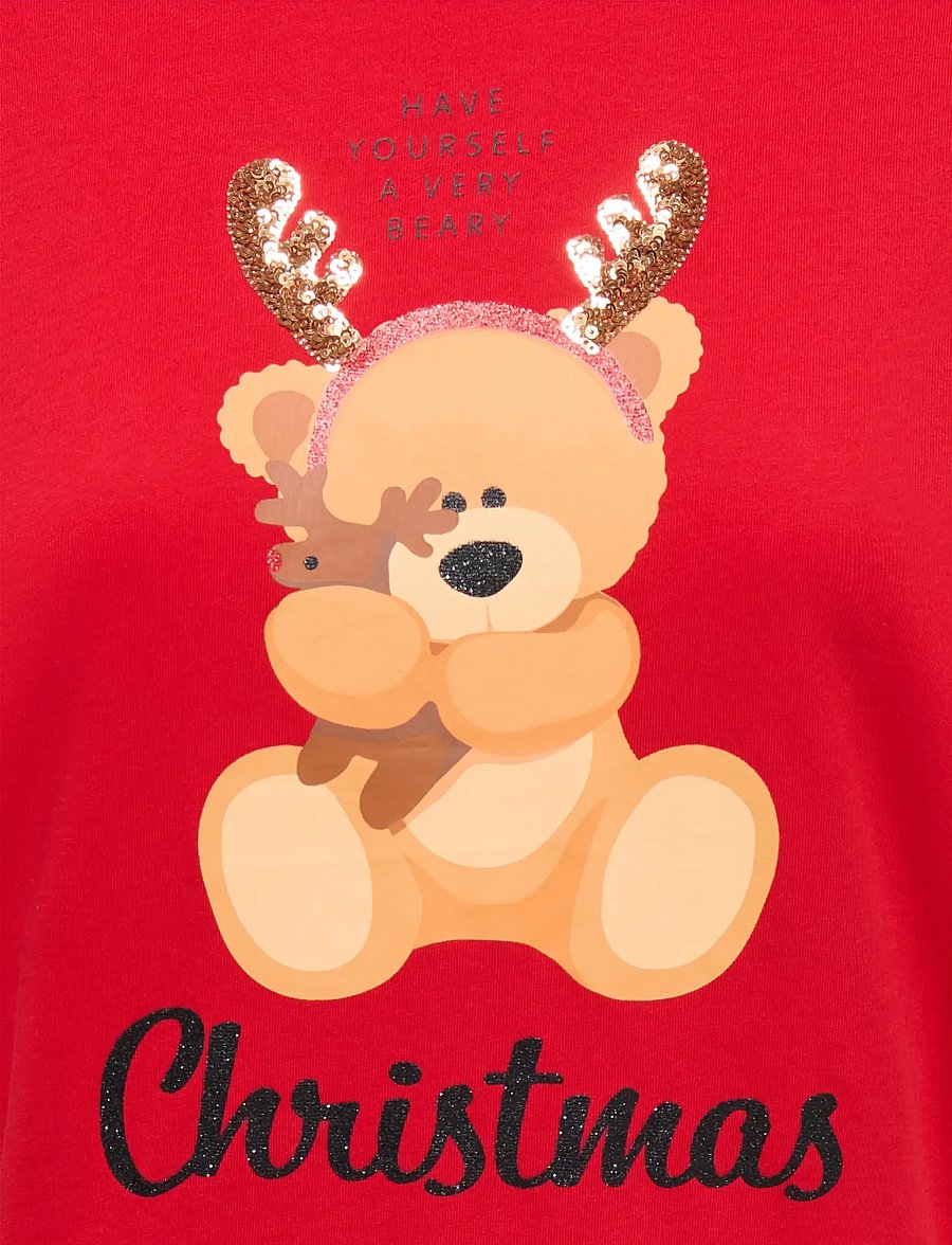 ONLY - ONLXMAS YRSA CHRISTMAS S/S TOP JRS - t-shirts - urban red - 2