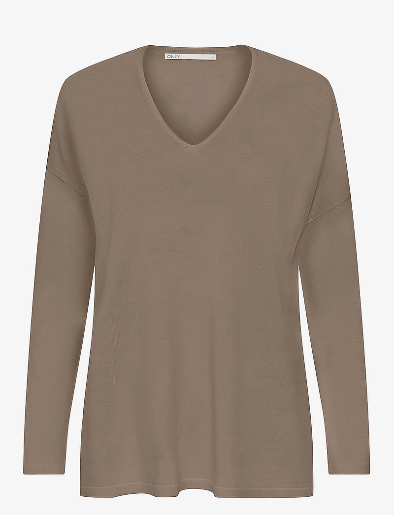 ONLY - ONLAMALIA LS V-NECK CC KNT - långärmade toppar - malt ball - 1