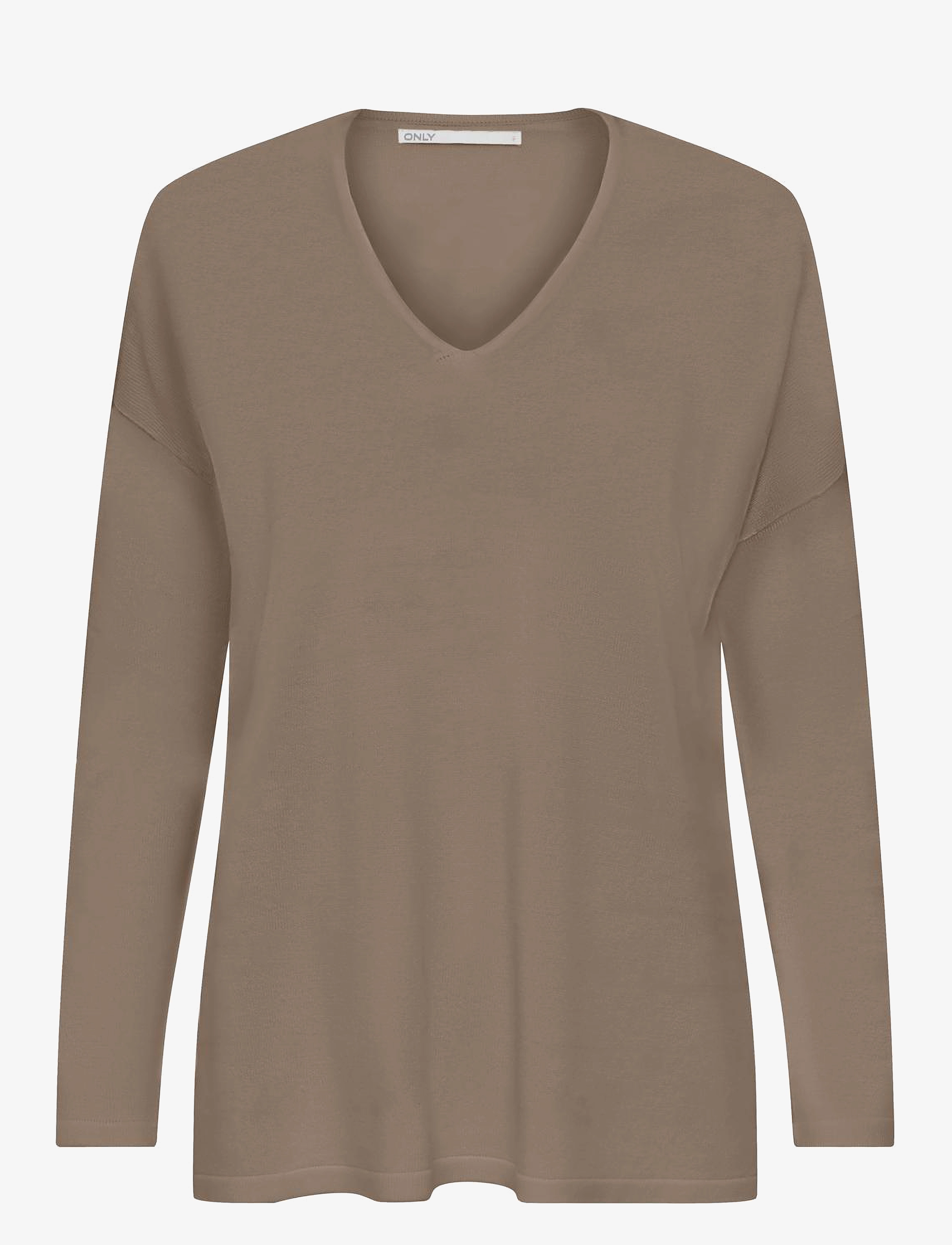 ONLY ONLAMALIA LS V-NECK CC KNT - T-shirts & Toppe - MALT BALL / beige