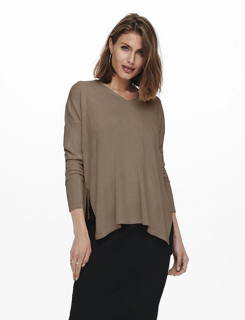 ONLY - ONLAMALIA LS V-NECK CC KNT - långärmade toppar - malt ball - 0