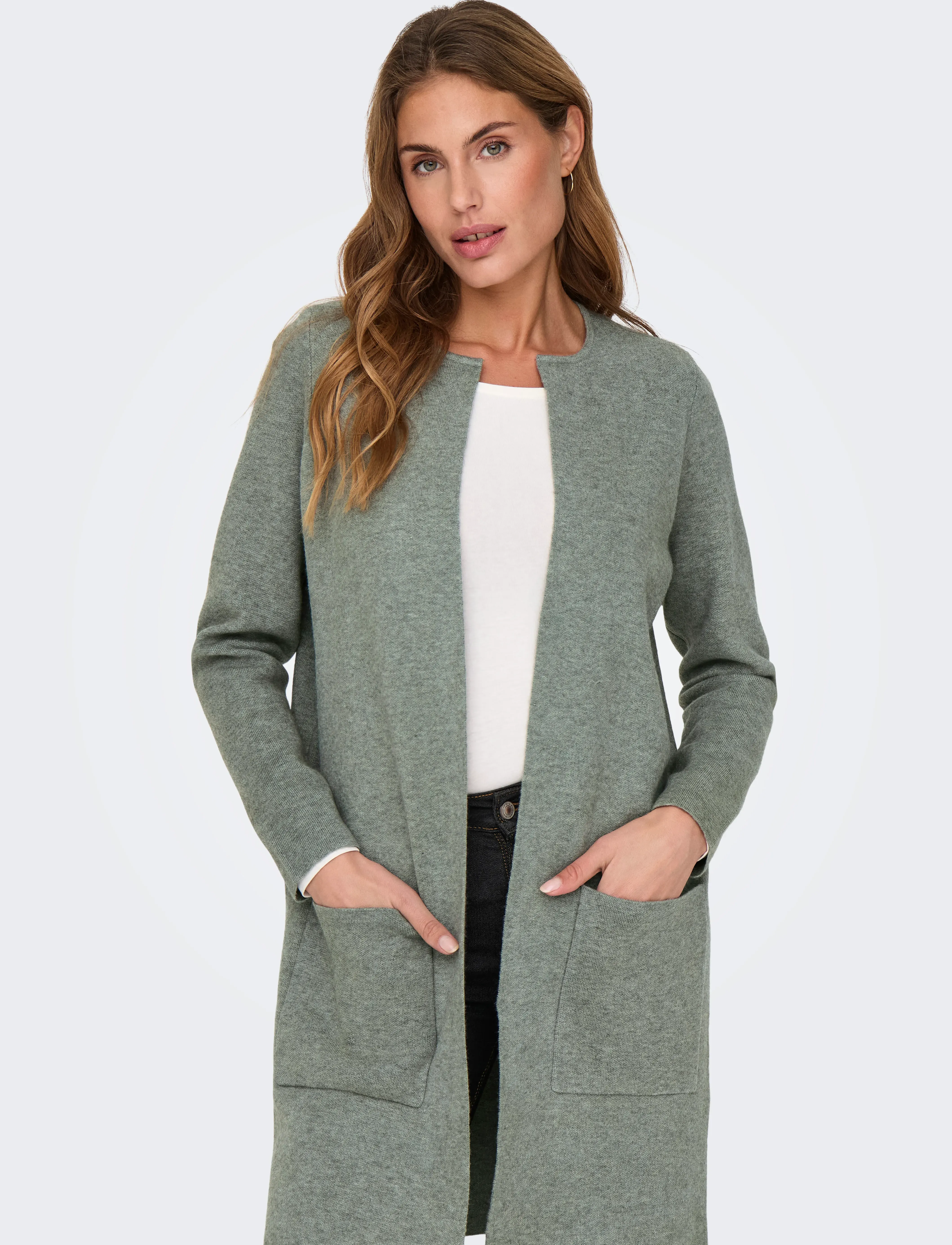 ONLY - ONLRIVER L/S LONG CARDIGAN KNT NOOS - laveste priser - agave green - 4