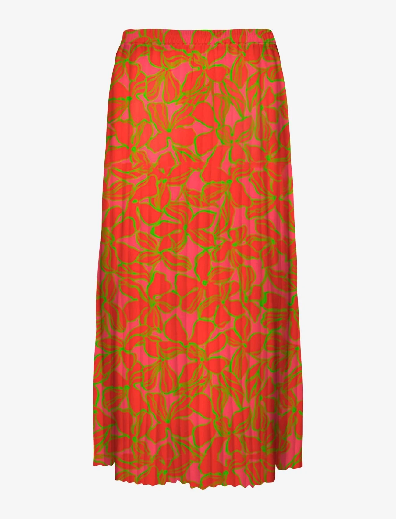 ONLY - ONLALMA LIFE POLY PLISSE SKIRT AOP PTM - lowest prices - hot coral - 1
