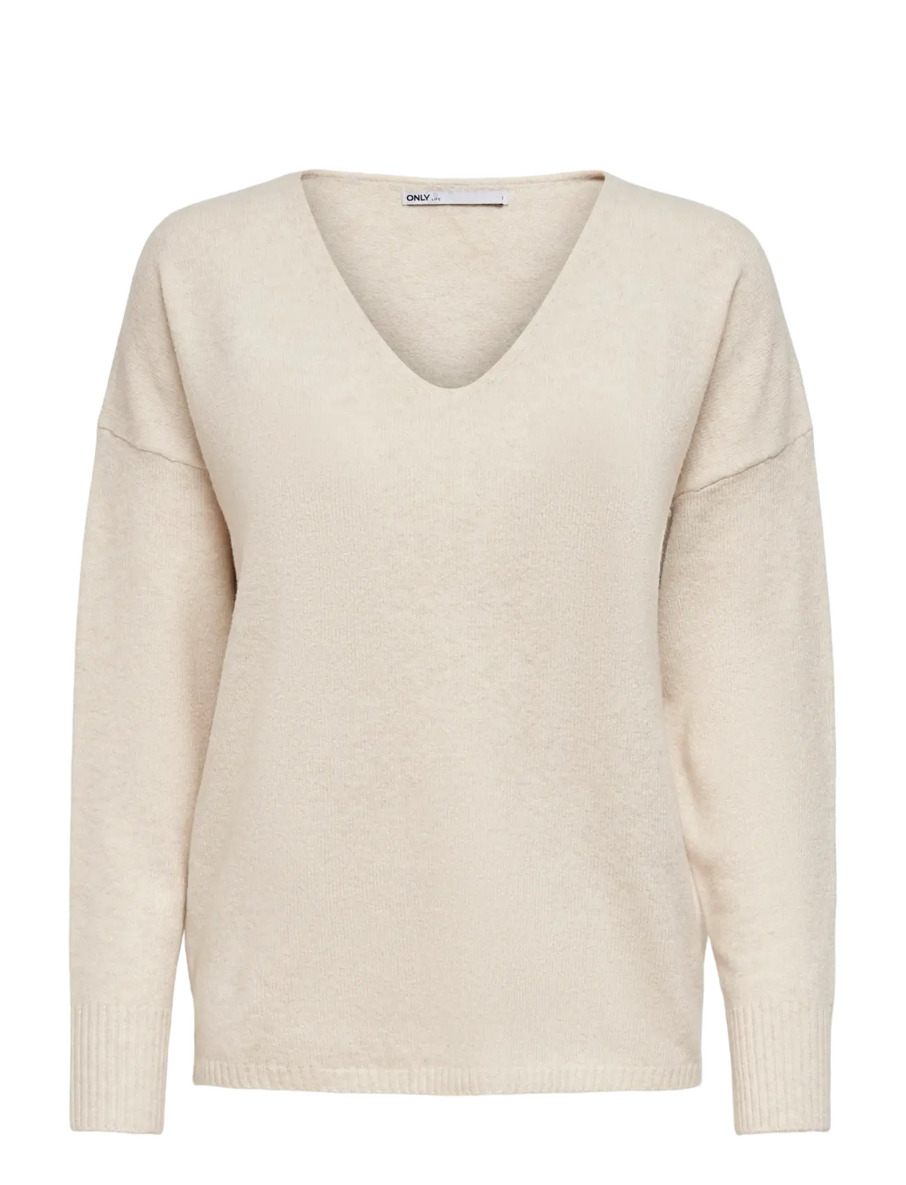 ONLY ONLRICA L/S V-NECK PULLO KNT NOOS - Strickmode - BIRCH / cream