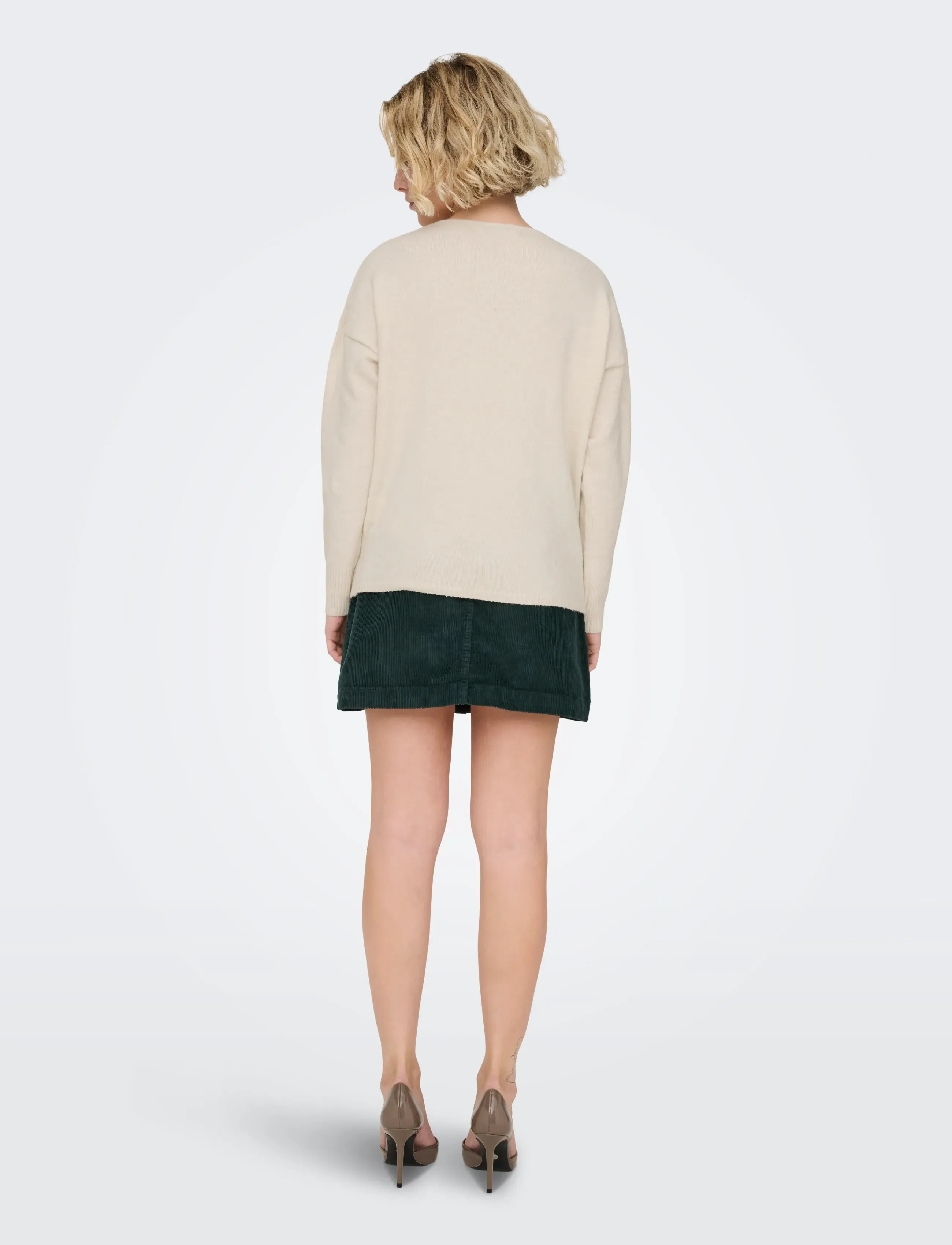 ONLY - ONLRICA L/S V-NECK PULLO KNT NOOS - peysur - birch - 3