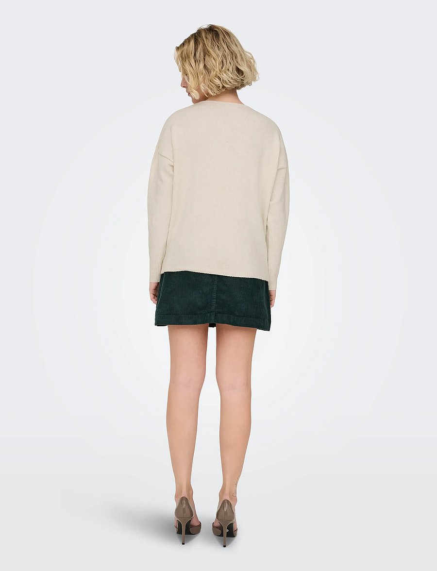 ONLY - ONLRICA L/S V-NECK PULLO KNT NOOS - peysur - birch - 3