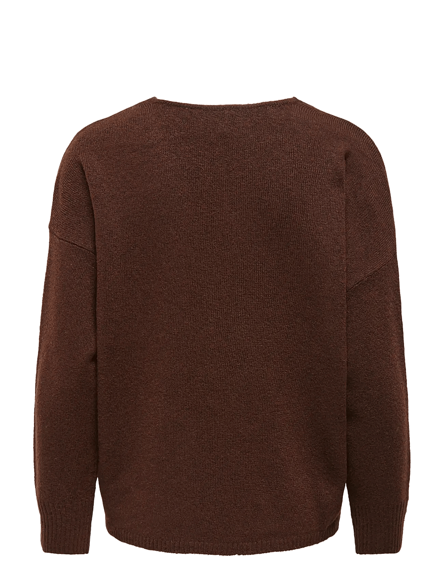 ONLY - ONLRICA L/S V-NECK PULLO KNT NOOS - kampsunid - coffee bean - 2