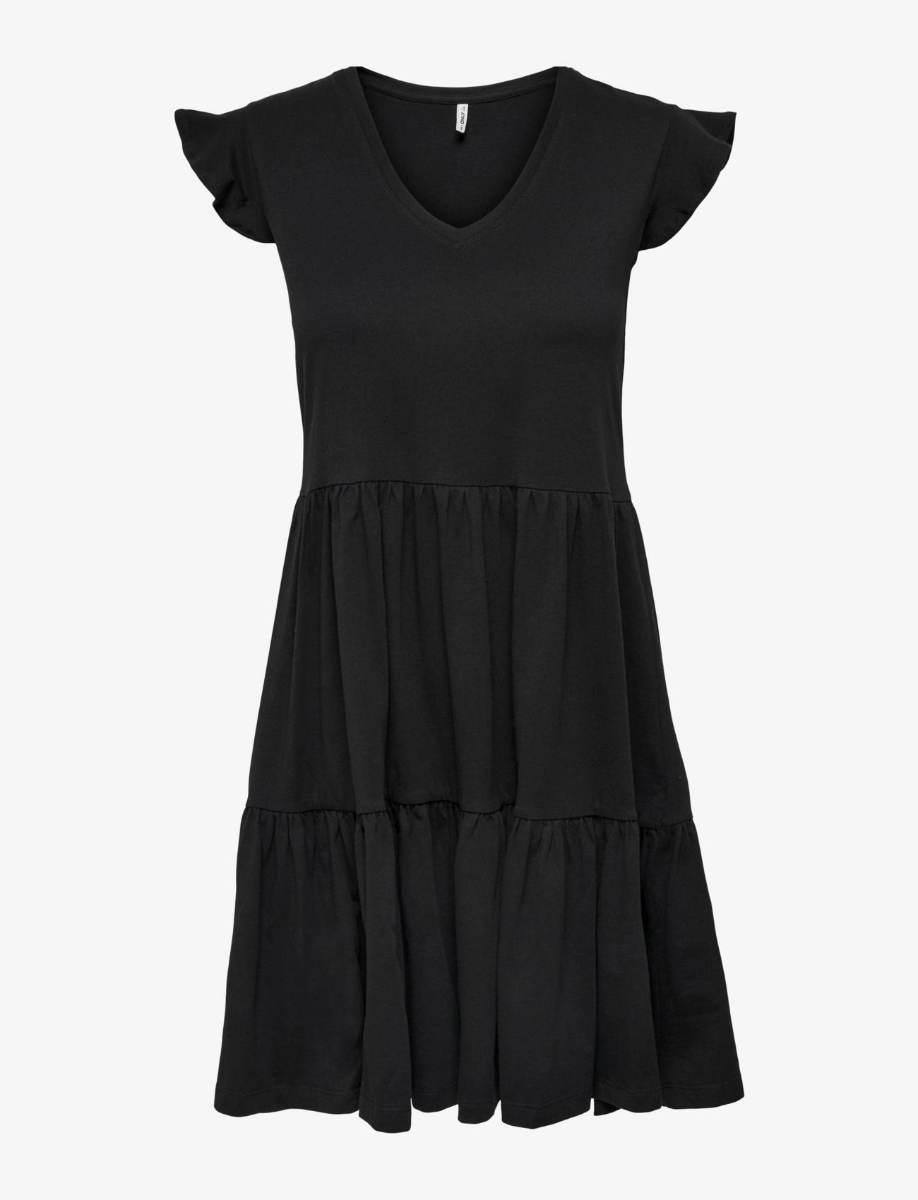 ONLY Onlmay Basecap Sleev Fril Kleid Jrs Noos Schwarz - XS - Damen