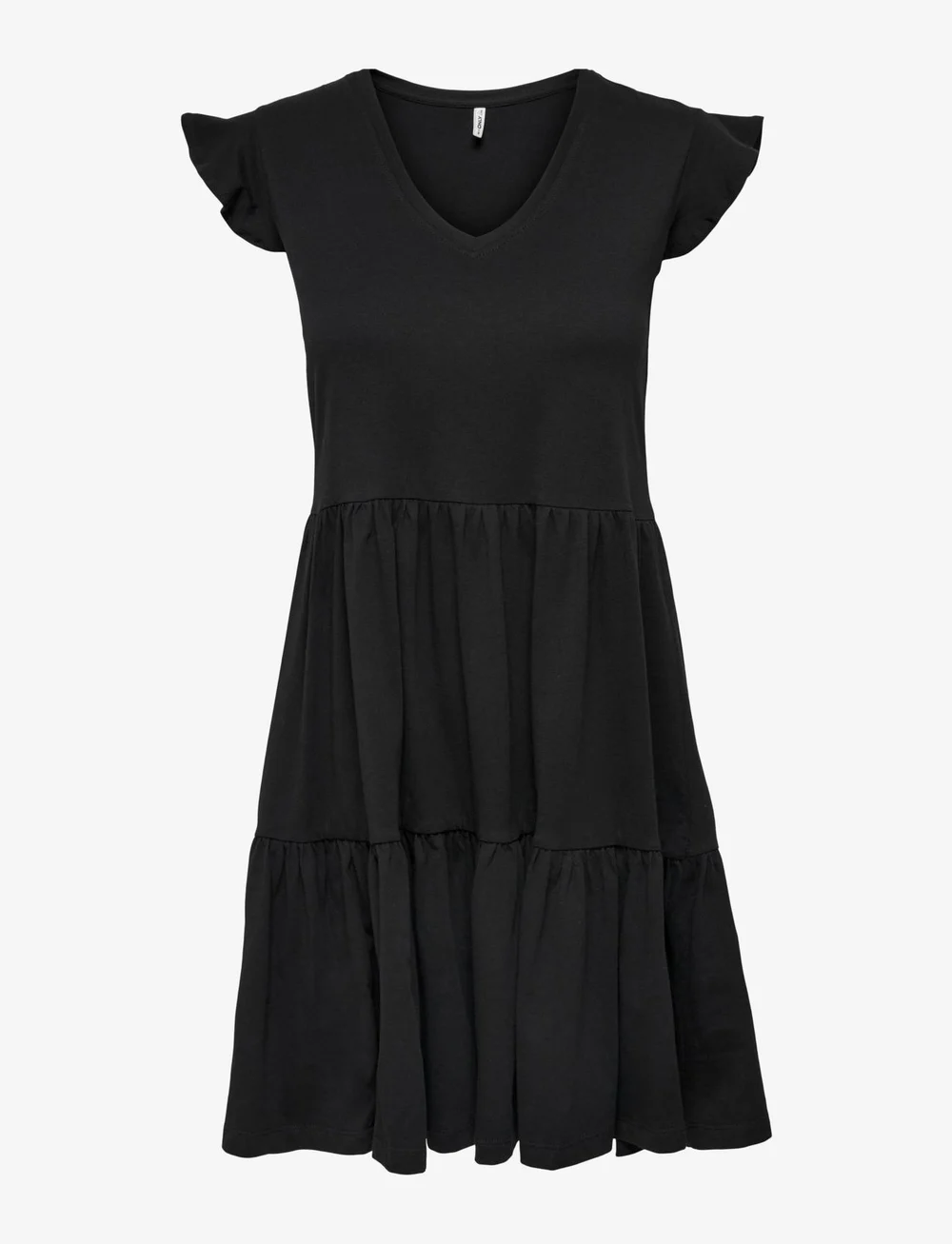 ONLY - ONLMAY CAP SLEEV FRIL DRESS JRS NOOS - sommerkjoler - black - 1