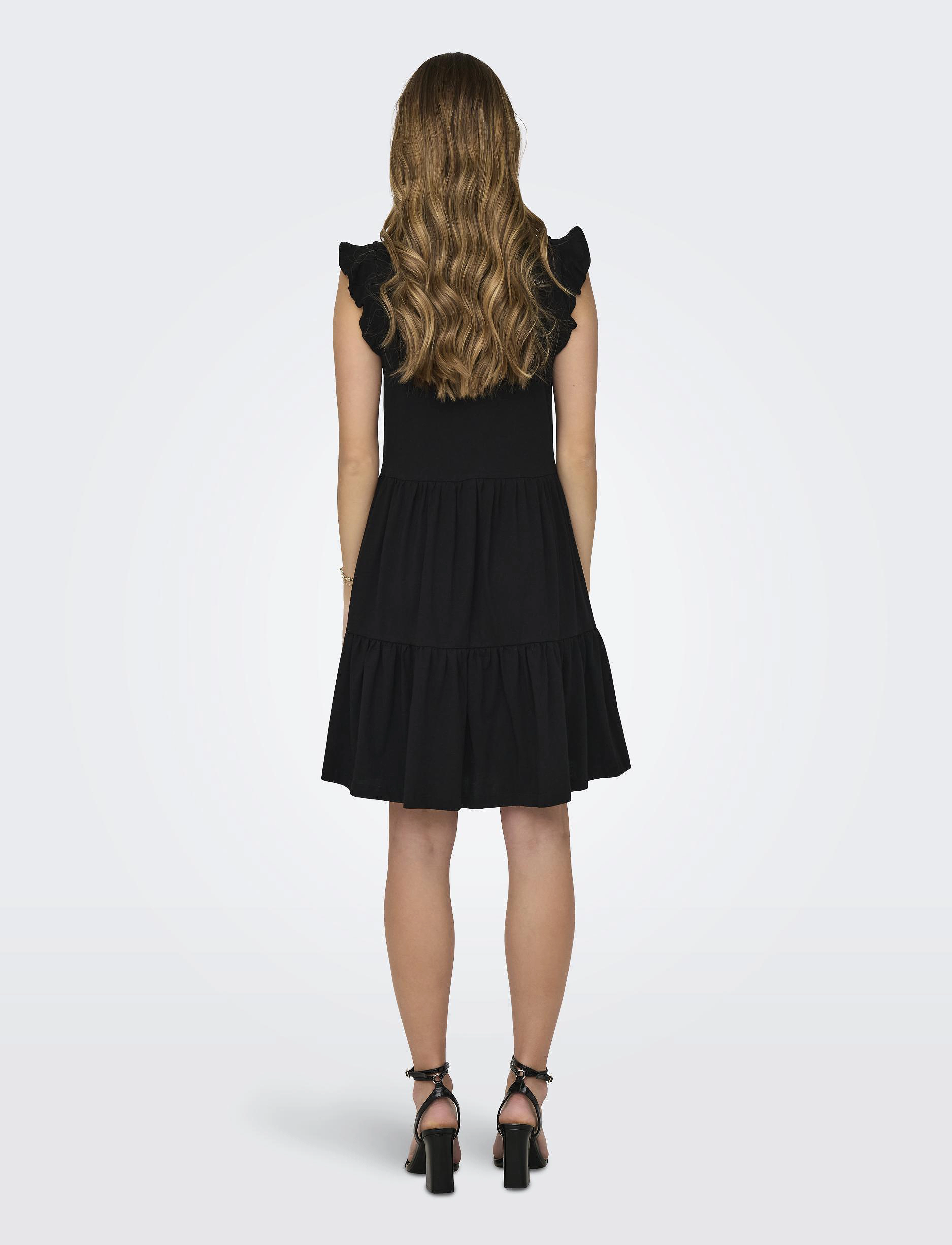 ONLY - ONLMAY LIFE CAP SLEEVES FRILL DRESS JRS - robes d'été - black - 3