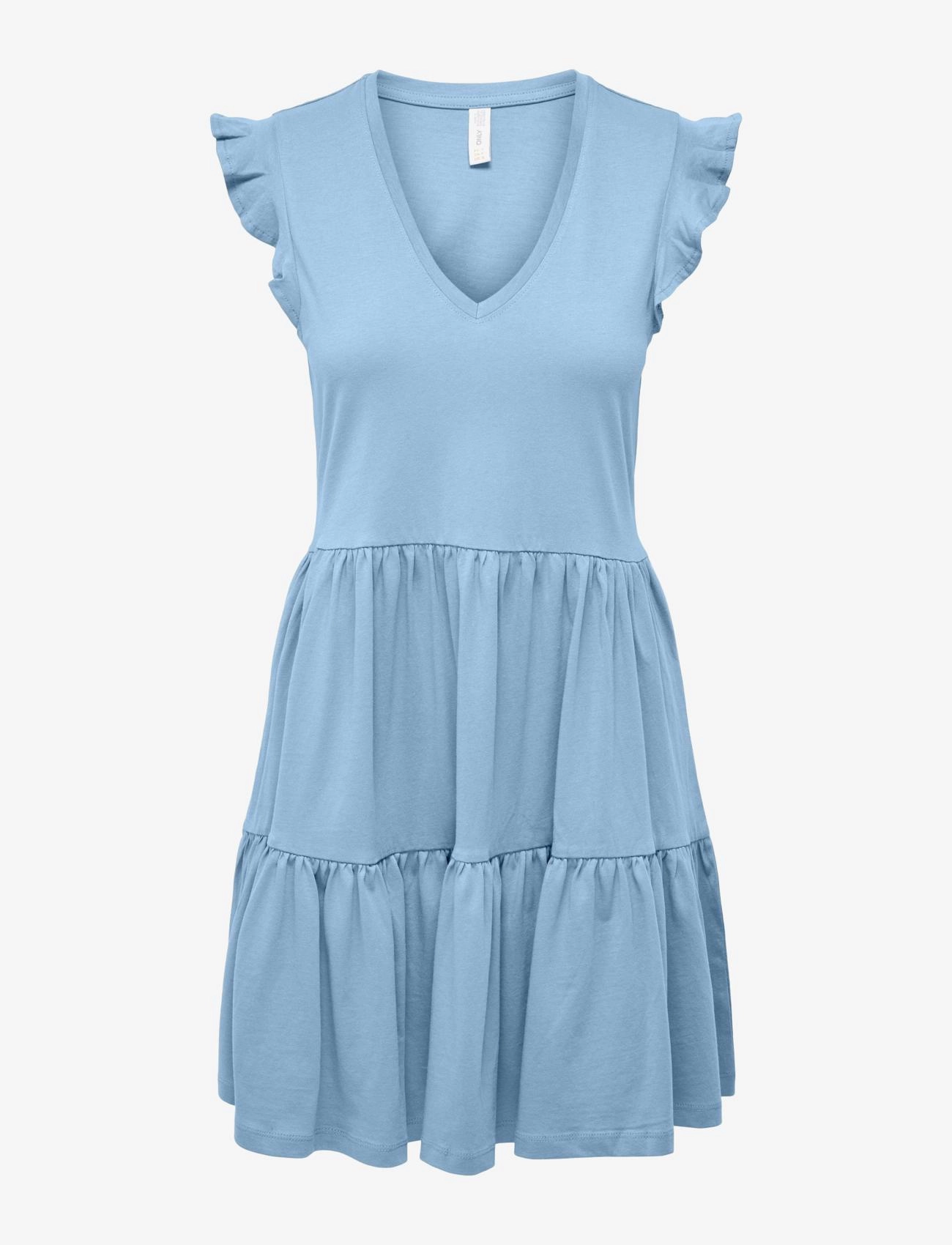 ONLY Onlmay Basecap Sleev Fril Kleid Jrs Noos Blau - L - Damen