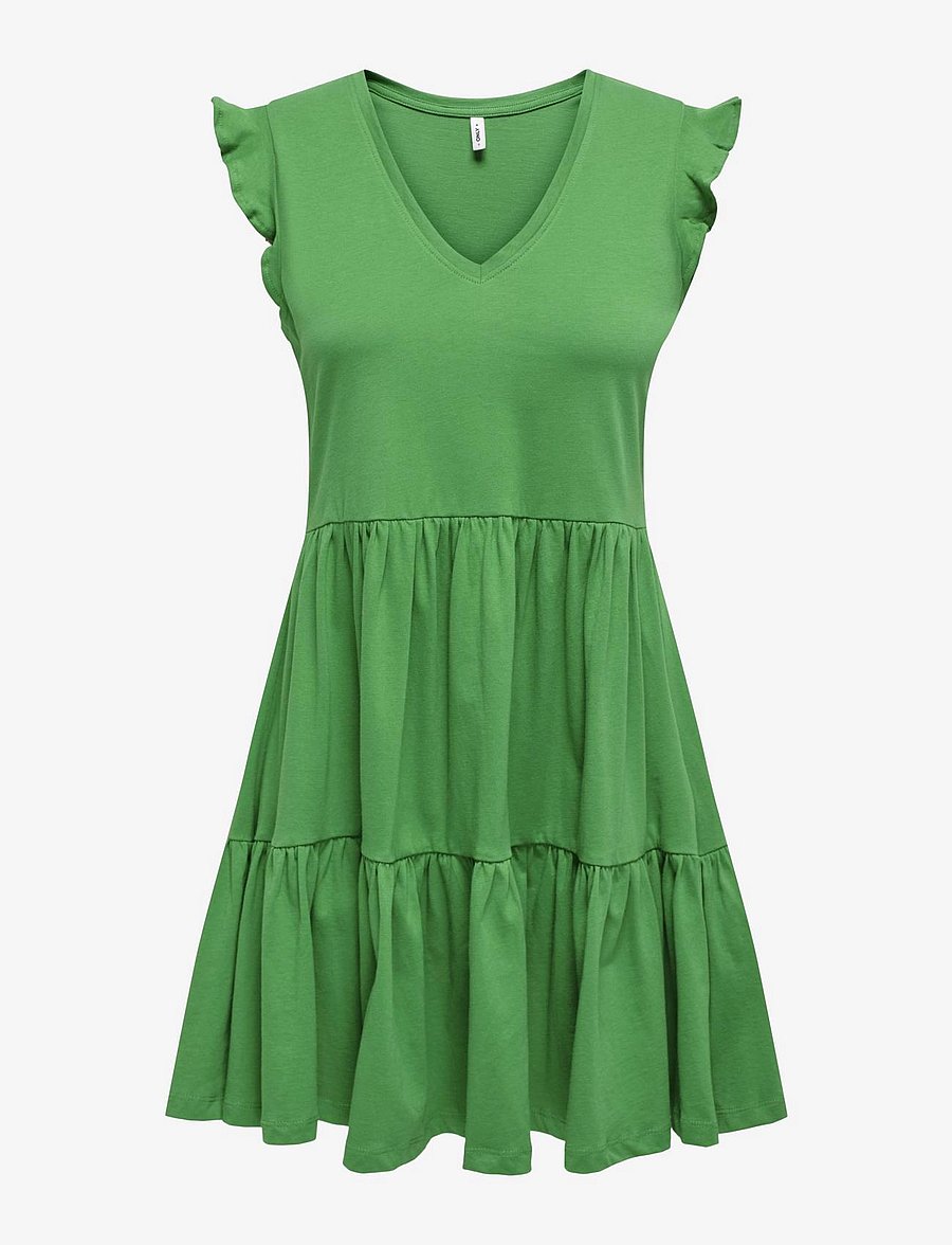 ONLY - ONLMAY CAP SLEEV FRIL DRESS JRS NOOS - sommerkleider - green bee - 1