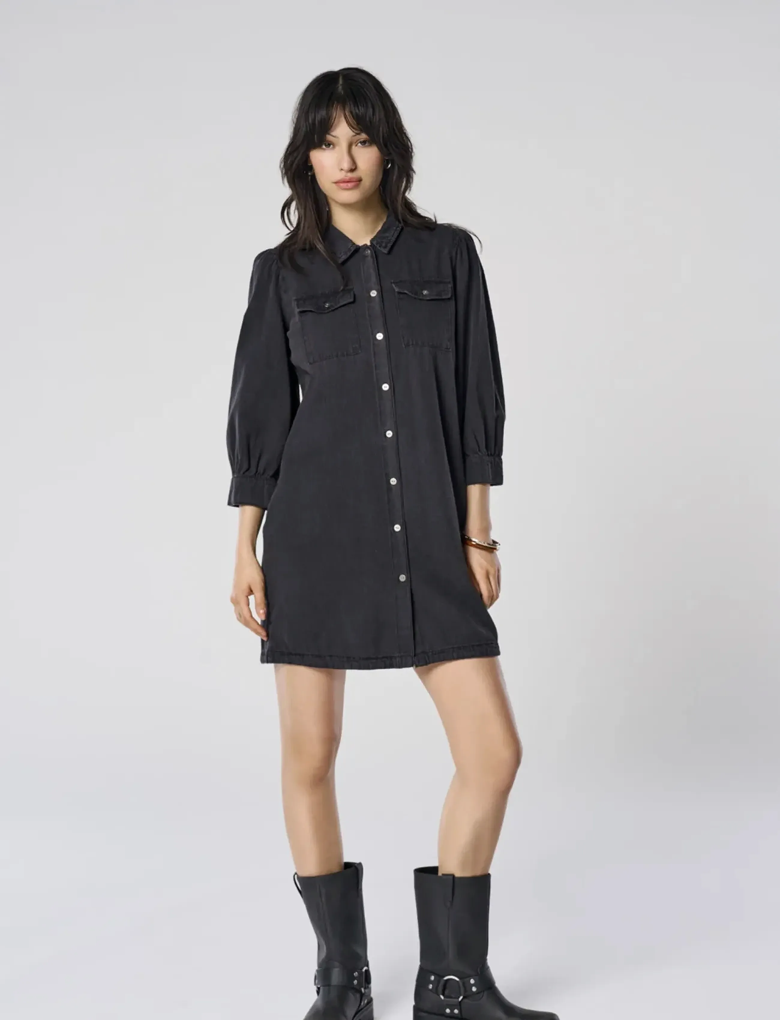 ONLY Onlfelica Dnm Dress Noos, S, Dresses, Schwarz - Short Dress, Frauen
