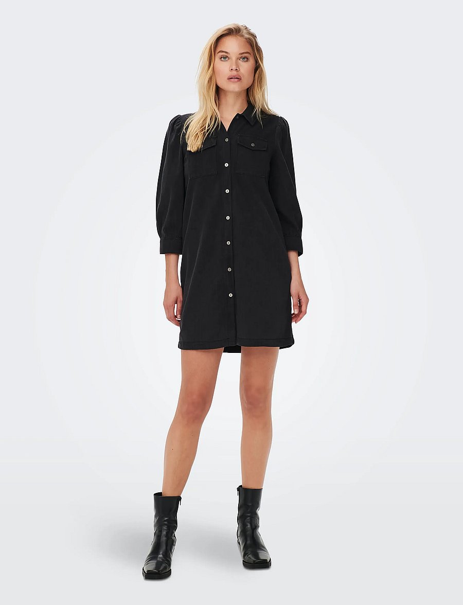 ONLY - ONLFELICA DNM DRESS NOOS - hemdkleider - washed black - 4