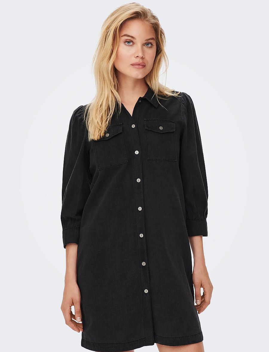 ONLY - ONLFELICA DNM DRESS NOOS - hemdkleider - washed black - 5