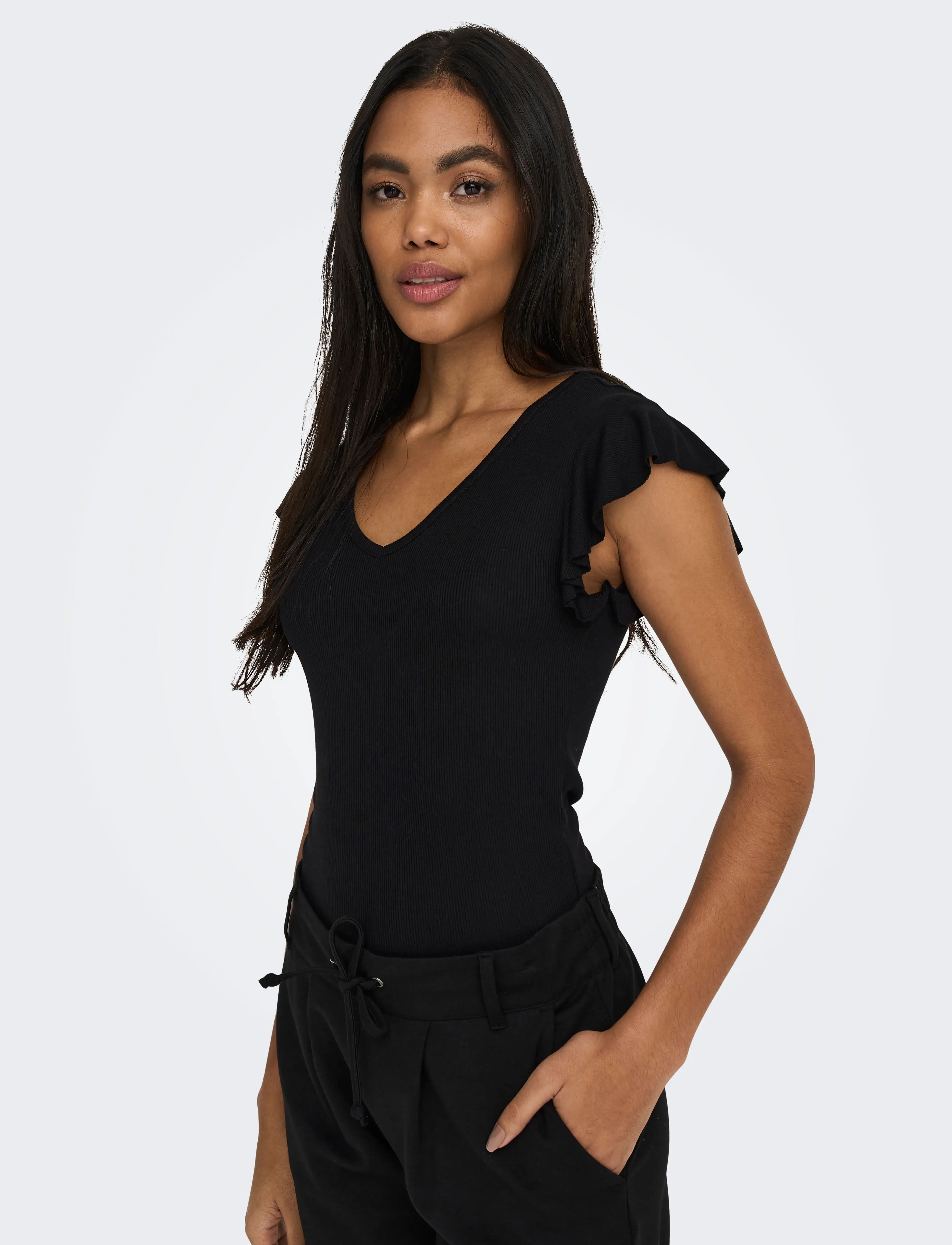 ONLY - ONLBELIA CAP SLEEVE TOP JRS NOOS - t-shirts - black - 5