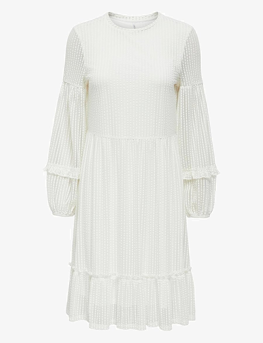 ONLY - ONLNAJA L/S BALOON DRESS CS JRS - cloud dancer - 1