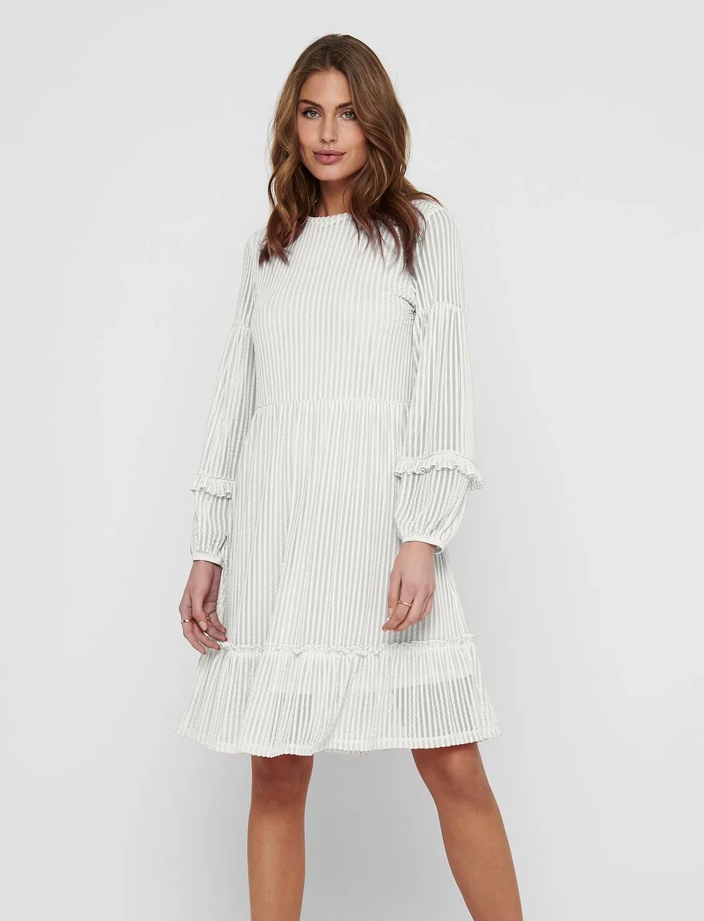 ONLY - ONLNAJA L/S BALOON DRESS CS JRS - sutvirtinimas - cloud dancer - 0