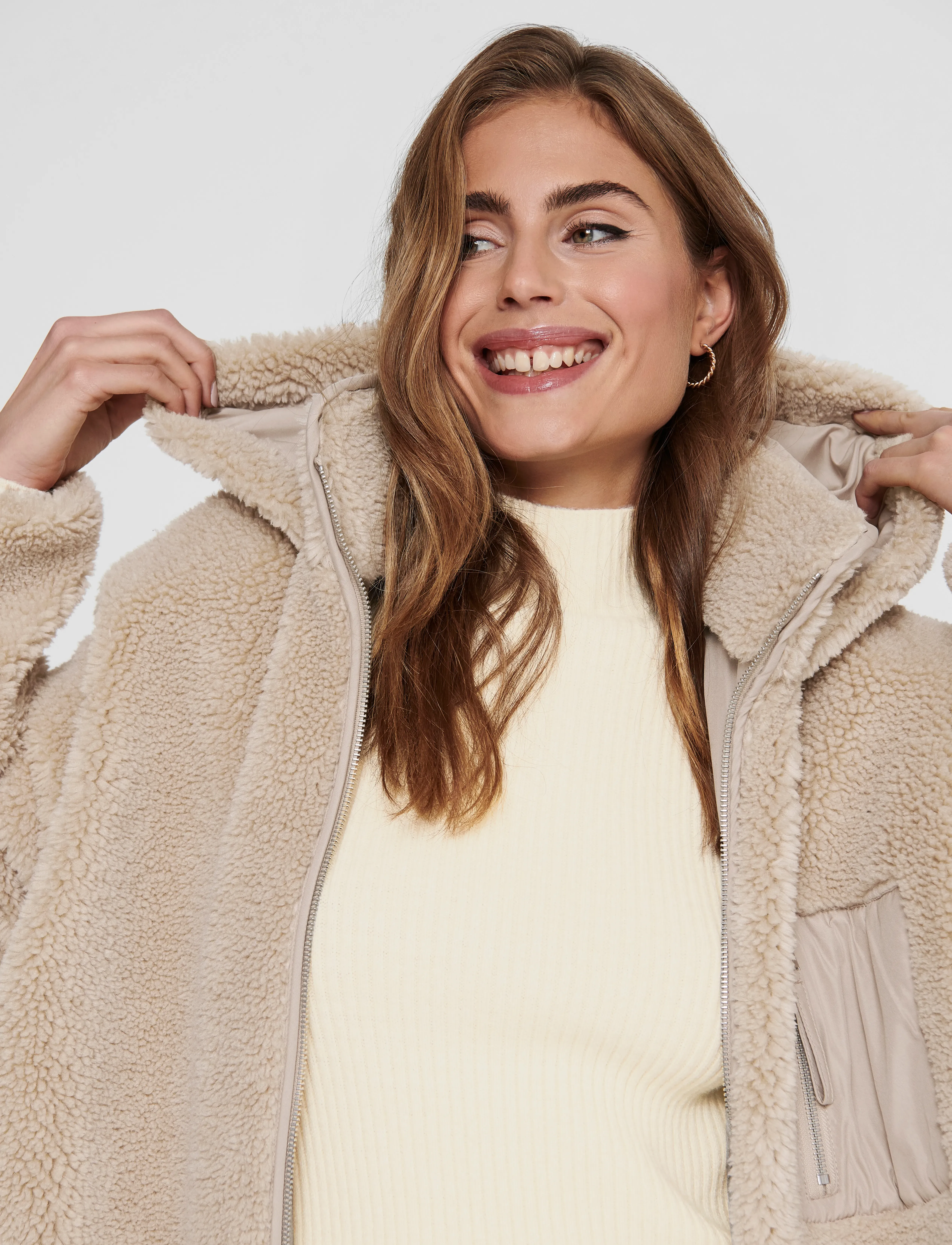 ONLY - ONLSASCHA SHERPA JACKET LIFE OTW NOOS - cuban sand - 4