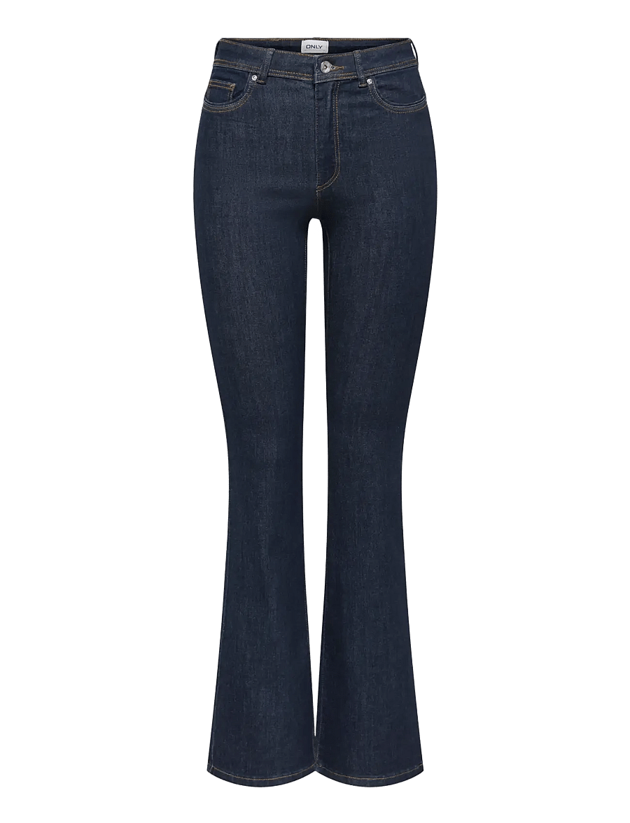 ONLY - ONLWAUW HW FLARED RINSE DNM GUA030 NOOS - utsvängda jeans - dark blue denim - 1