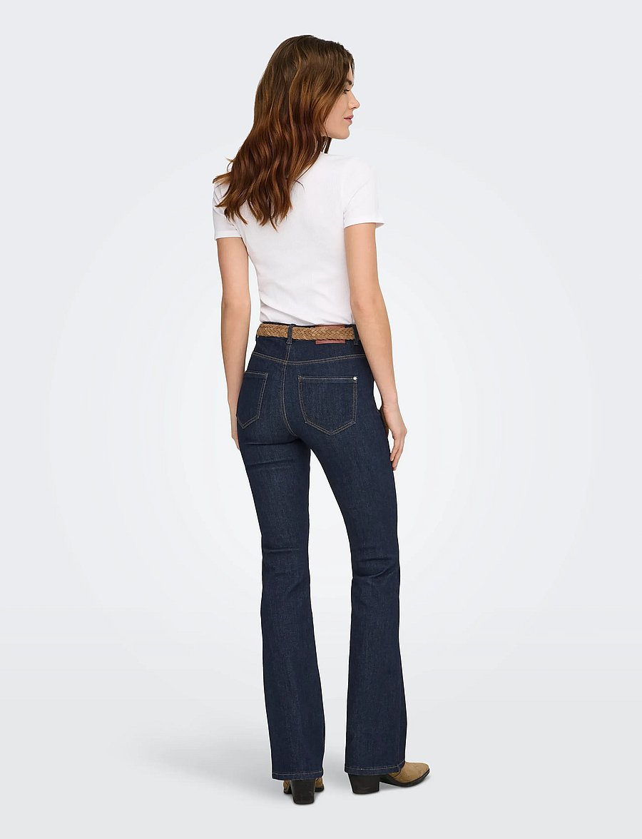 ONLY - ONLWAUW HW FLARED RINSE DNM GUA030 NOOS - flared jeans - dark blue denim - 3
