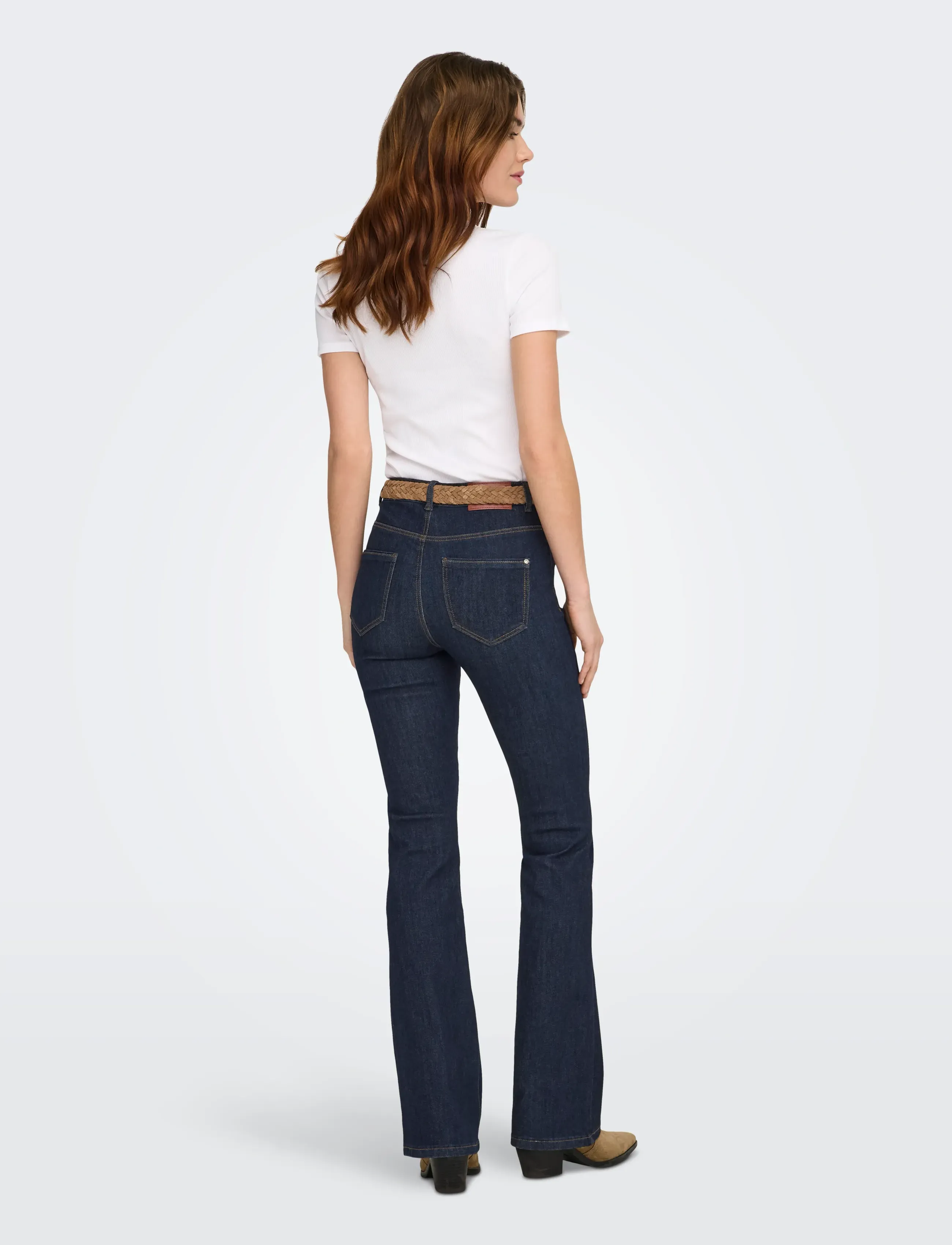 ONLY - ONLWAUW HW FLARED RINSE DNM GUA030 NOOS - utsvängda jeans - dark blue denim - 3