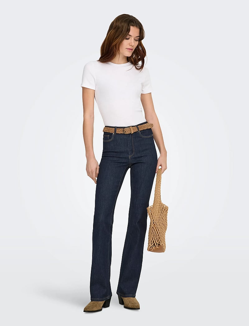 ONLY - ONLWAUW HW FLARED RINSE DNM GUA030 NOOS - flared jeans - dark blue denim - 4